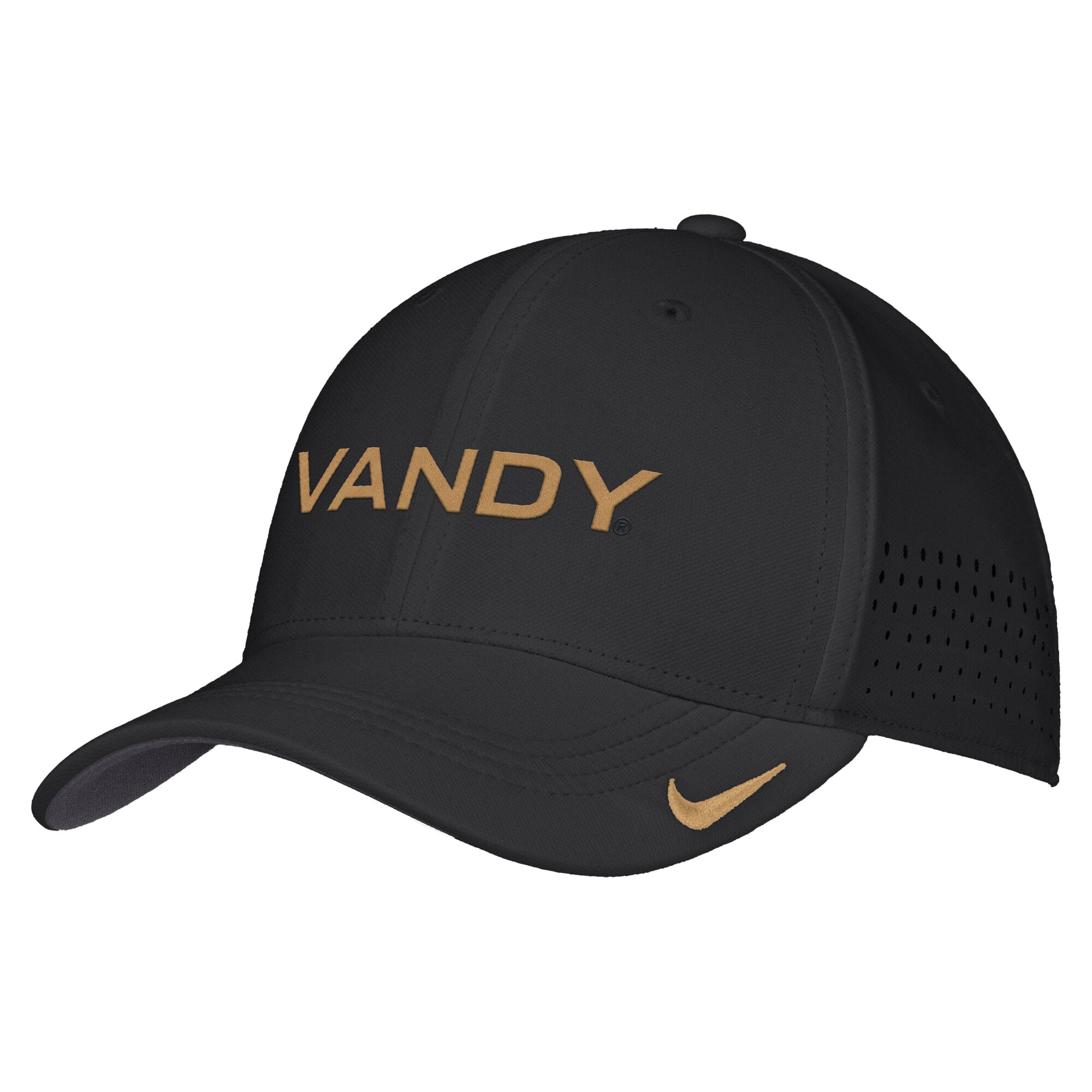 Men's Nike Vanderbilt Commodores 2026 On-Field AeroBill SwooshFlex Dri-FIT Hat