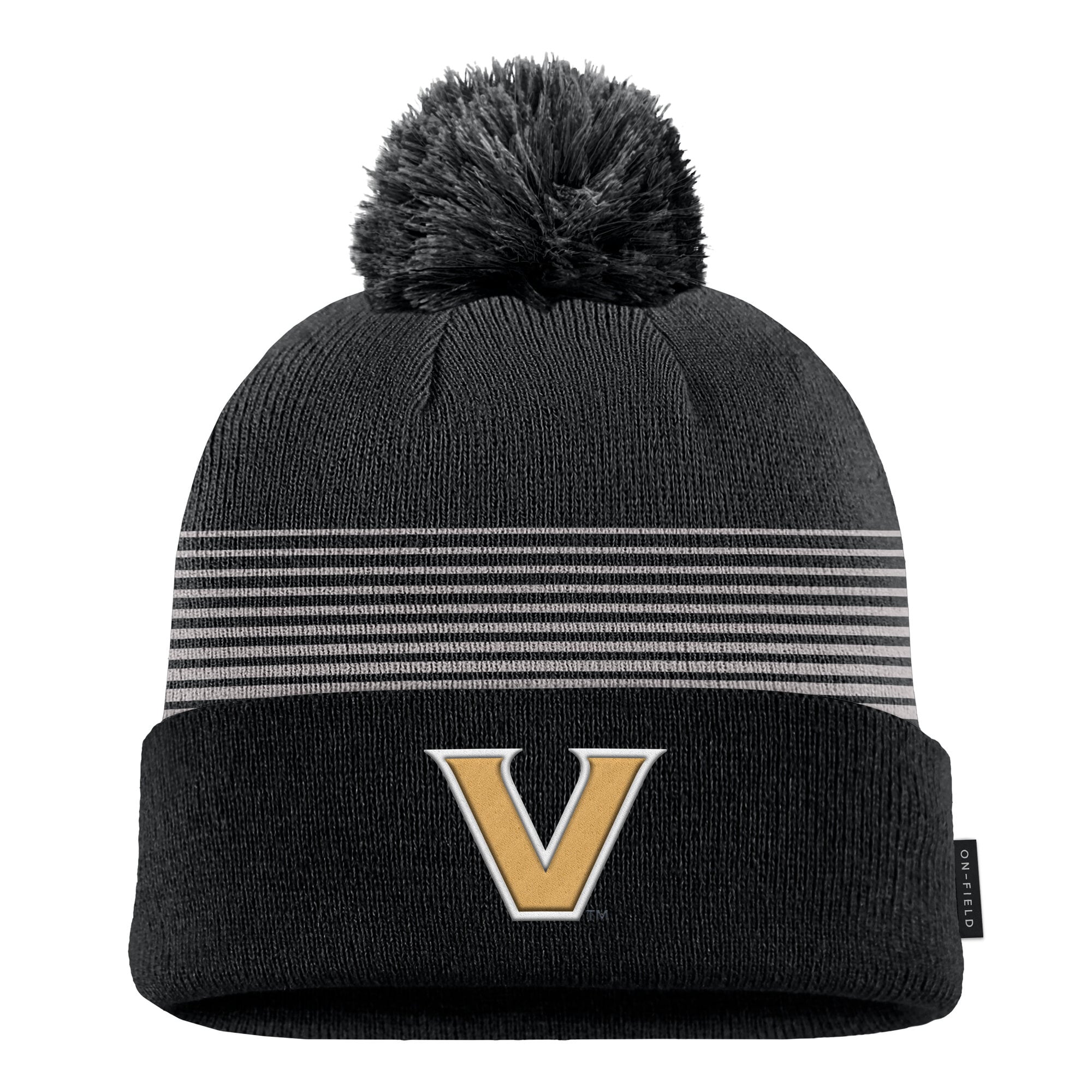 Bonnet Nike noir pour homme Vanderbilt Commodores 2026 On-Field Peak à revers et pompon