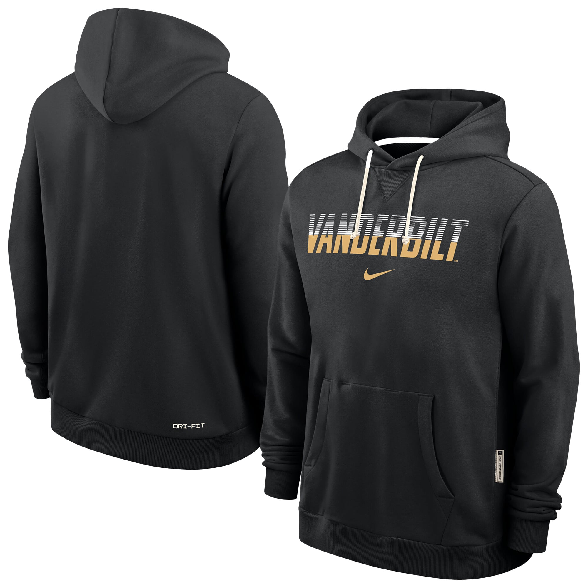 Men's Nike Black Vanderbilt Commodores 2026 Sideline Standard Issue Dri-FIT Hoodie