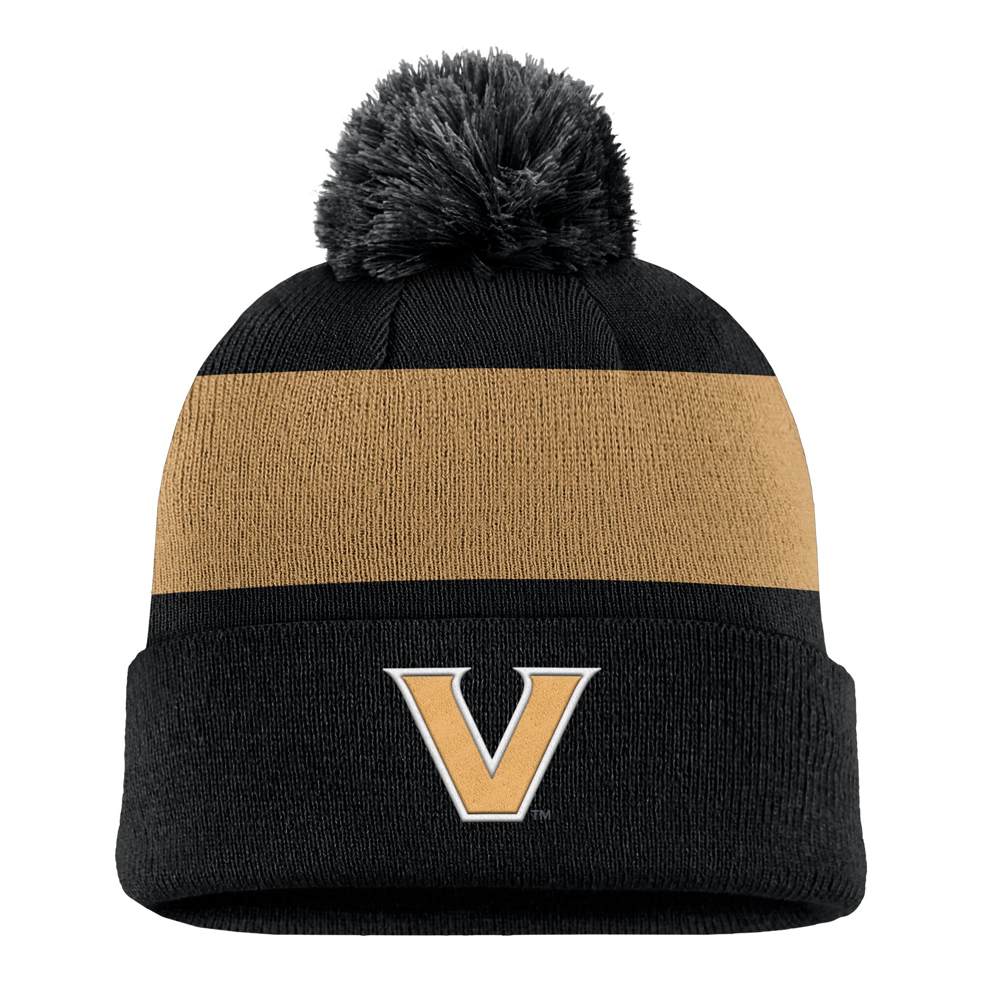 Bonnet à rayures et logo Nike Vanderbilt Commodores Primetime noir pour homme avec pompon