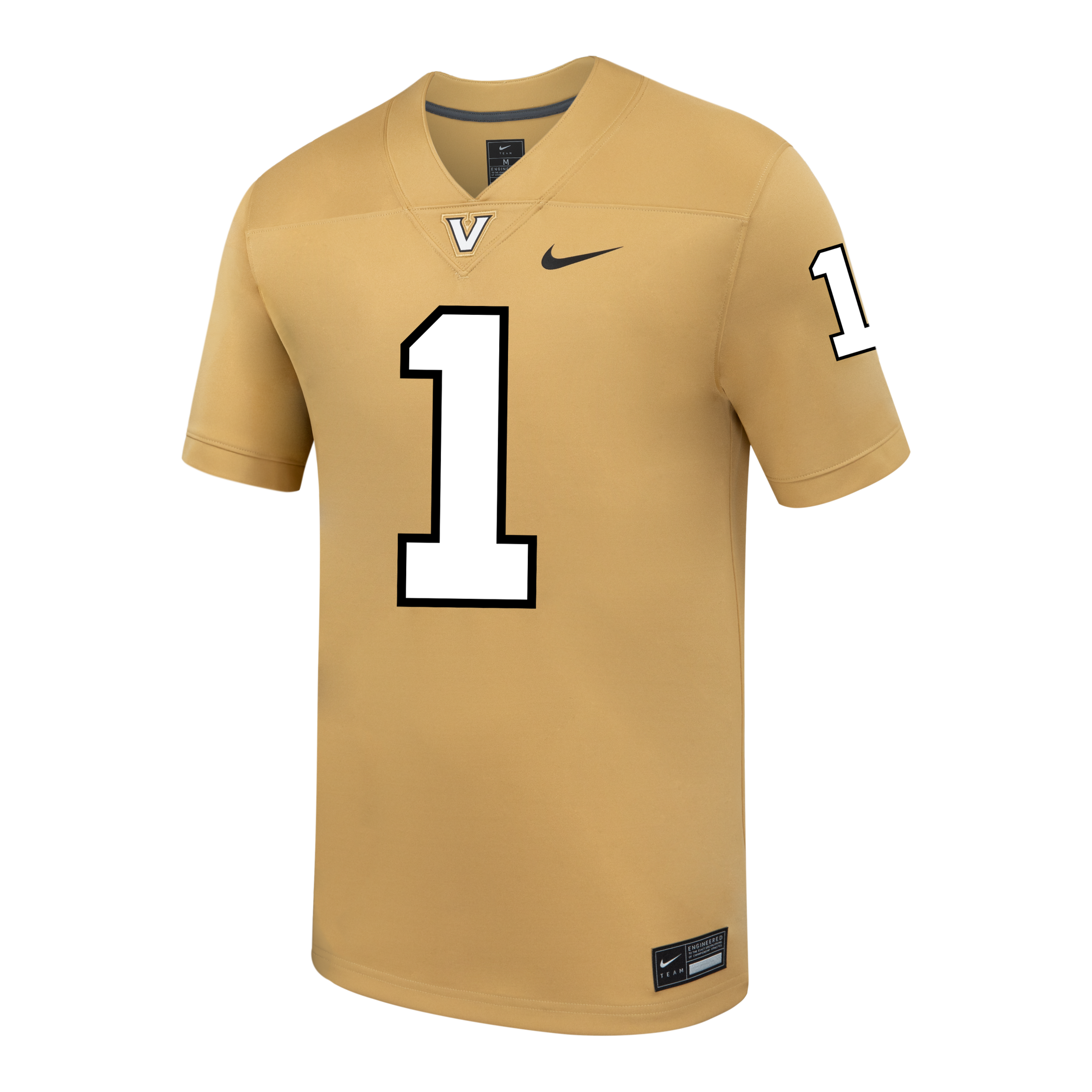 Men's Nike #1 Gold Vanderbilt Commodores Replica Football Jersey