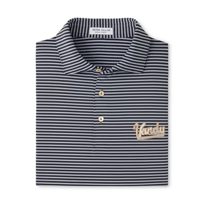  Vanderbilt Commodores Peter Millar Tiebreaker Performance Jersey Stripe Polo - Black