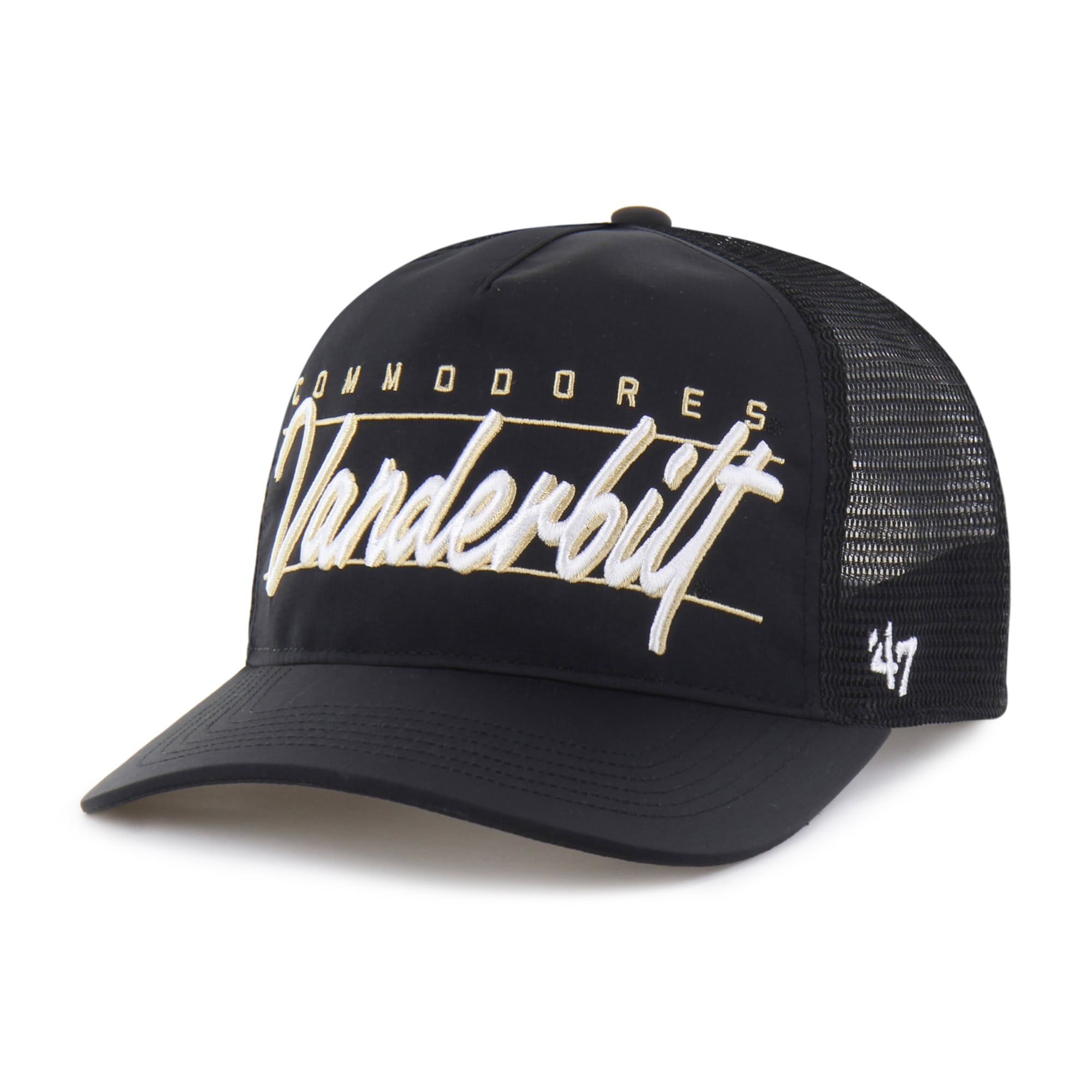 Unisex '47 Black Vanderbilt Commodores brrr° Condor Mesh Hitch Adjustable Hat