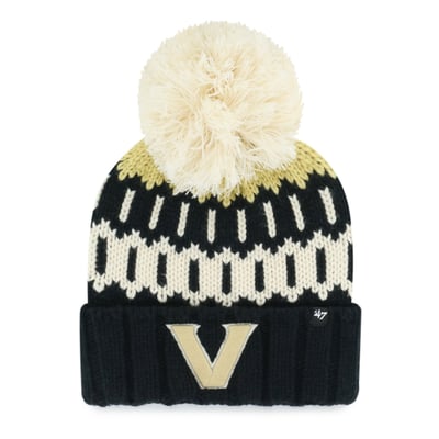 Bonnet unisexe saisonnier Vanderbilt Commodores '47 en maille chaînette avec pompon - Noir
