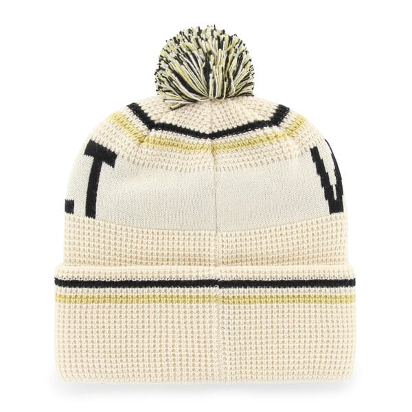 Bonnet unisexe '47 crème Vanderbilt Commodores Quattrle en maille gaufrée à revers avec pompon