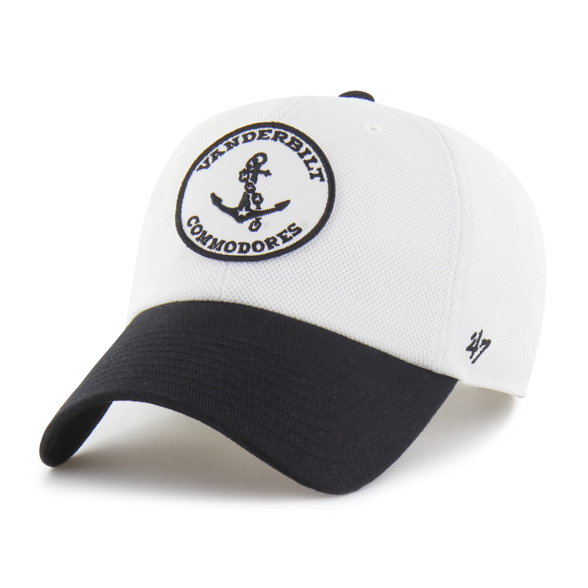 Unisex '47 White/Black Vanderbilt Commodores Pique Patch Clean Up Adjustable Hat