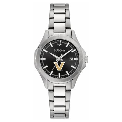 Vanderbilt Commodores Bulova Women's Stainless Steel Sport Classic Watch - Black