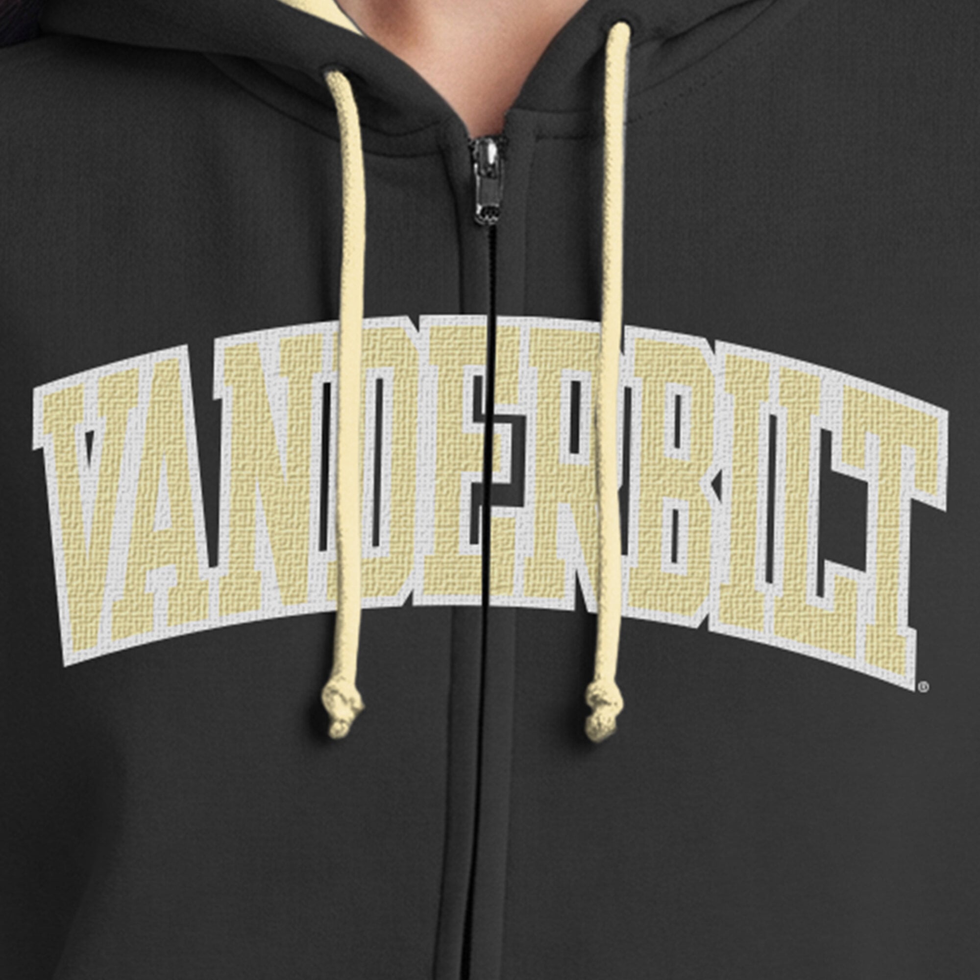 Sweat à capuche zippé en polaire Champion noir Vanderbilt Commodores Arch pour femme