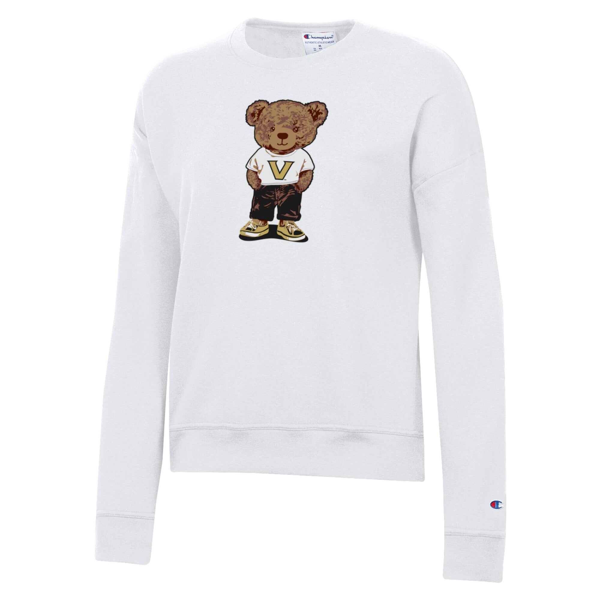 Women's Champion White Vanderbilt Commodores Teddy Bear Fleece Sweatshirt