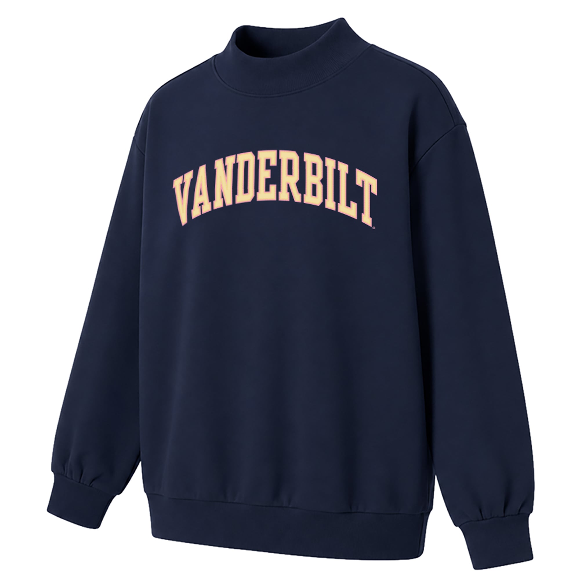 Women's  Navy Vanderbilt Commodores Monroe Mock Neck Sweatshirt