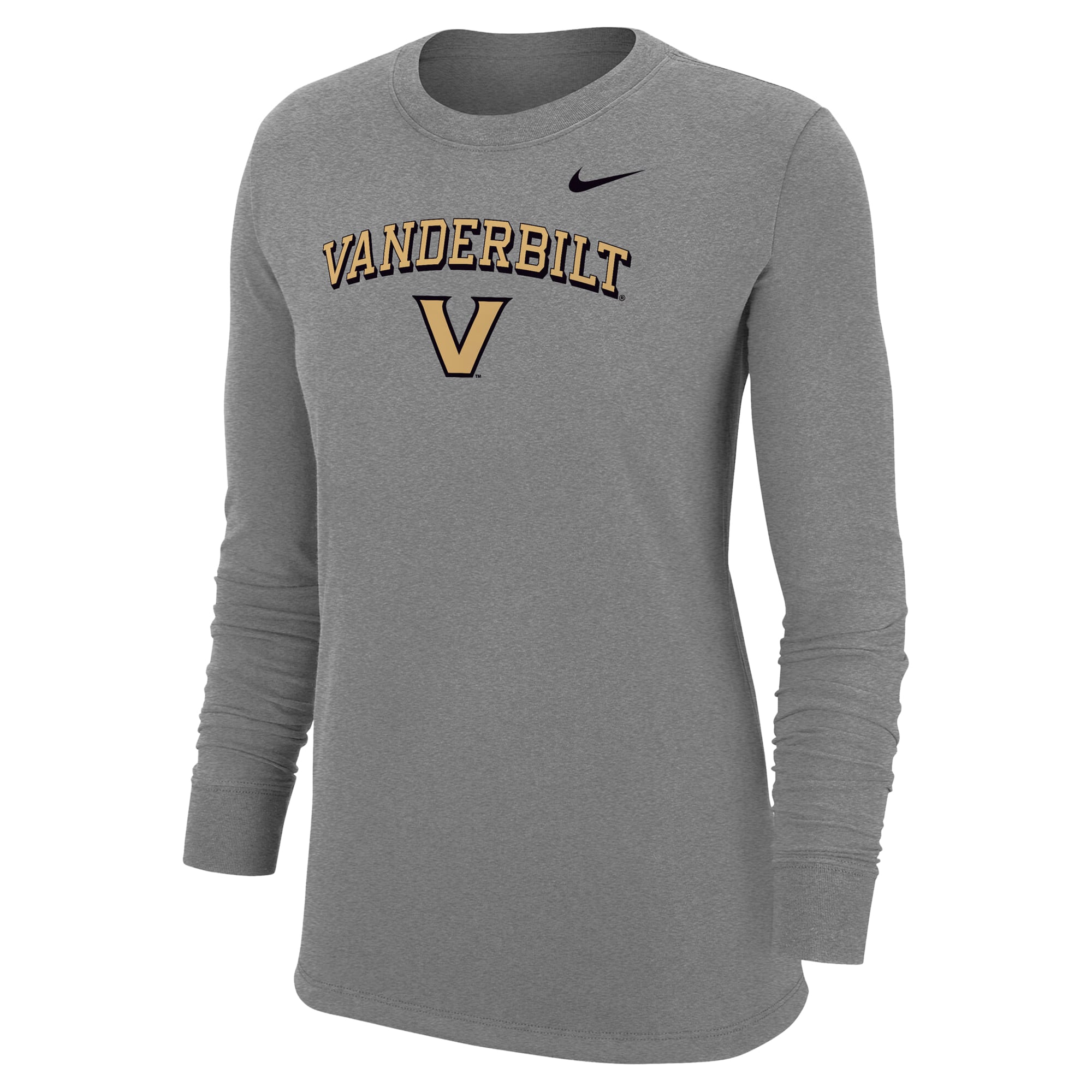 T-shirt à manches longues Nike Heather Gray Vanderbilt Commodores Core pour femmes