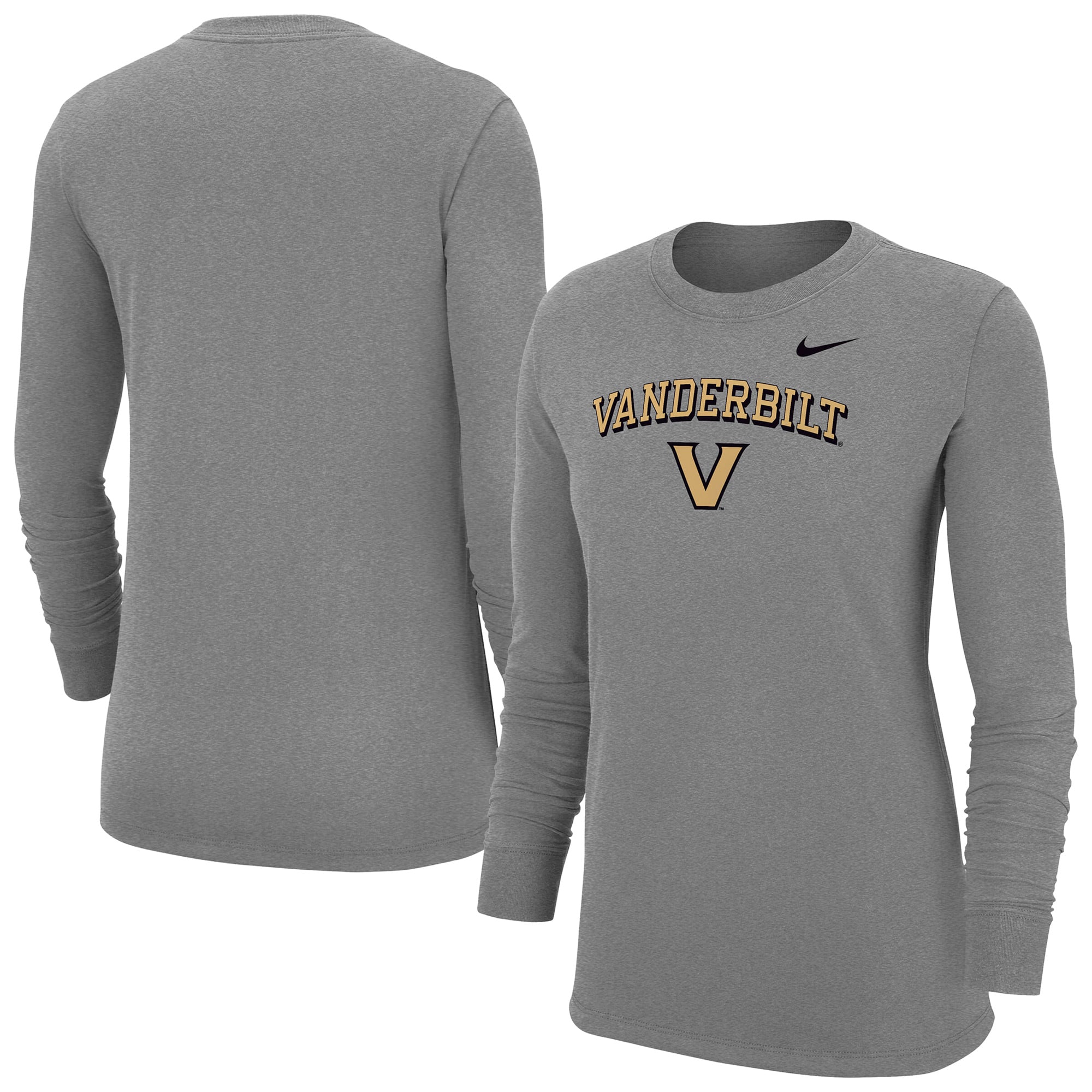 Women's Nike Heather Gray Vanderbilt Commodores Core Long Sleeve T-Shirt