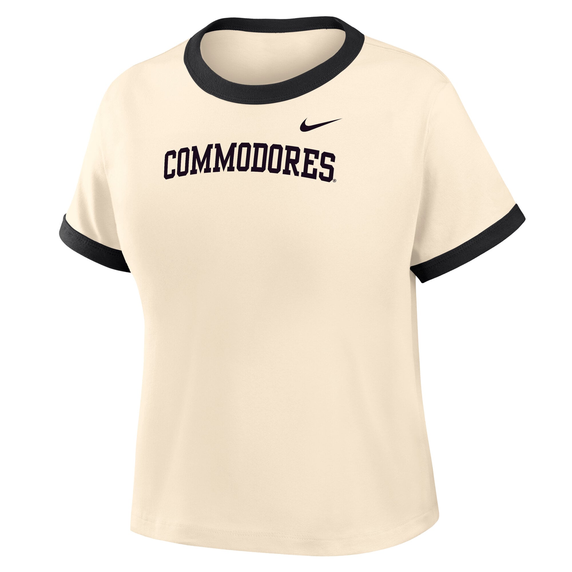 Women's Nike Natural Vanderbilt Commodores Ringer Mod Cropped T-Shirt