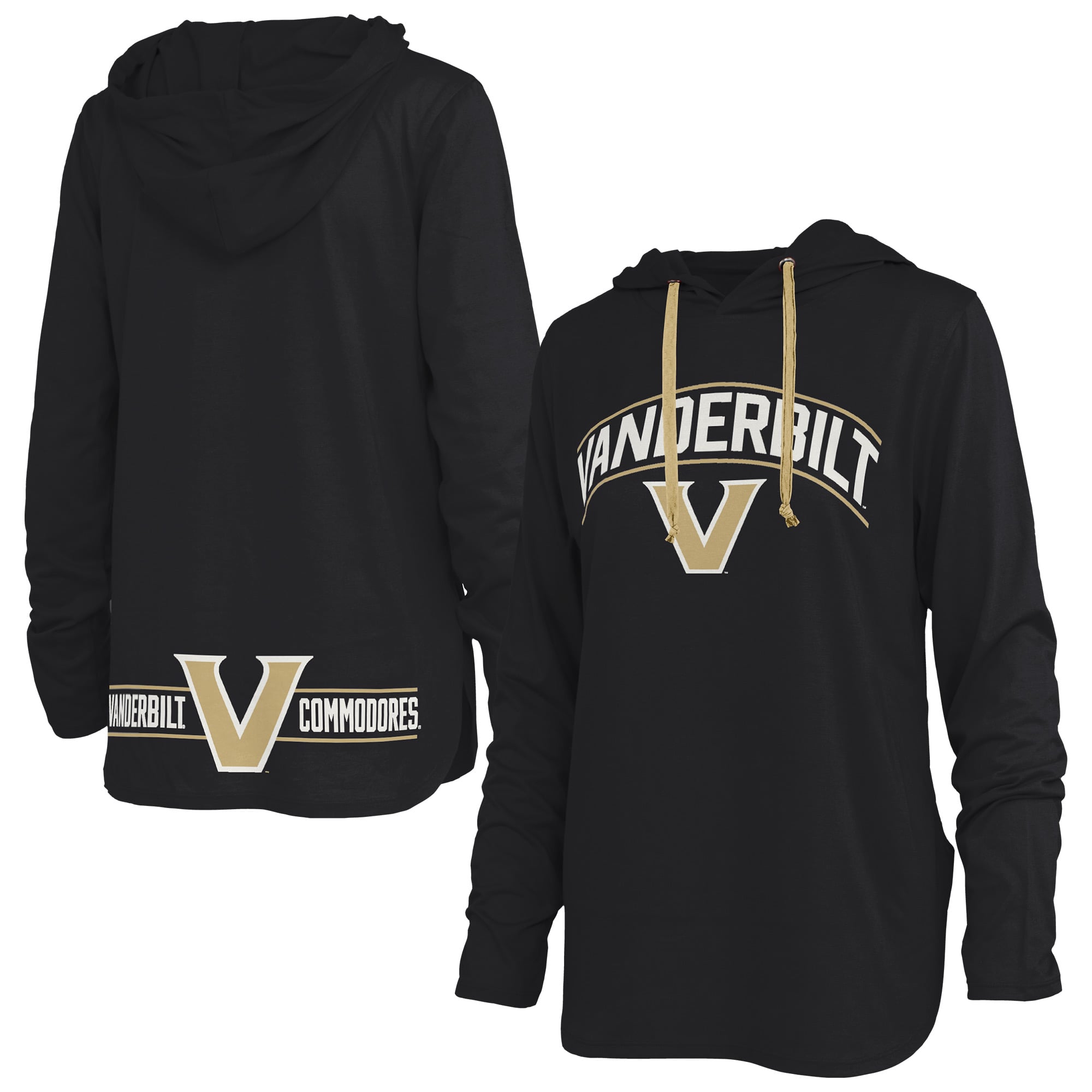 T-shirt à capuche manches longues Allie noir Vanderbilt Commodores pour femmes de Pressbox