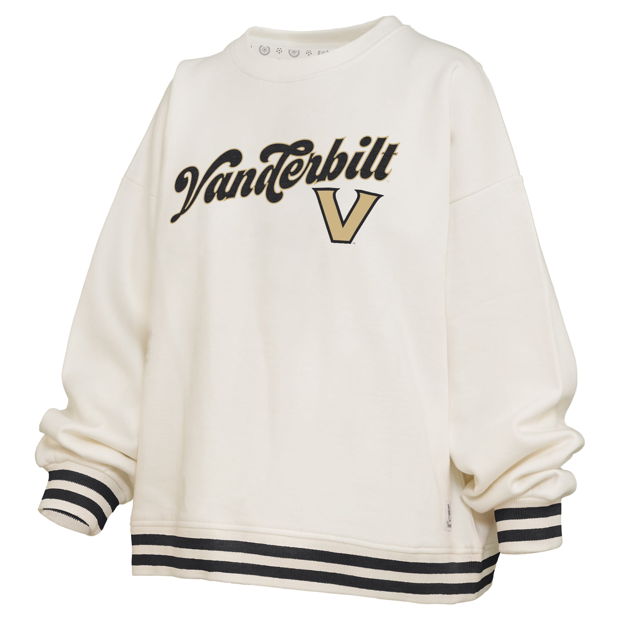 Sweat-shirt côtelé en chenille crème Vanderbilt Commodores Bonanza pour femme, Pressbox