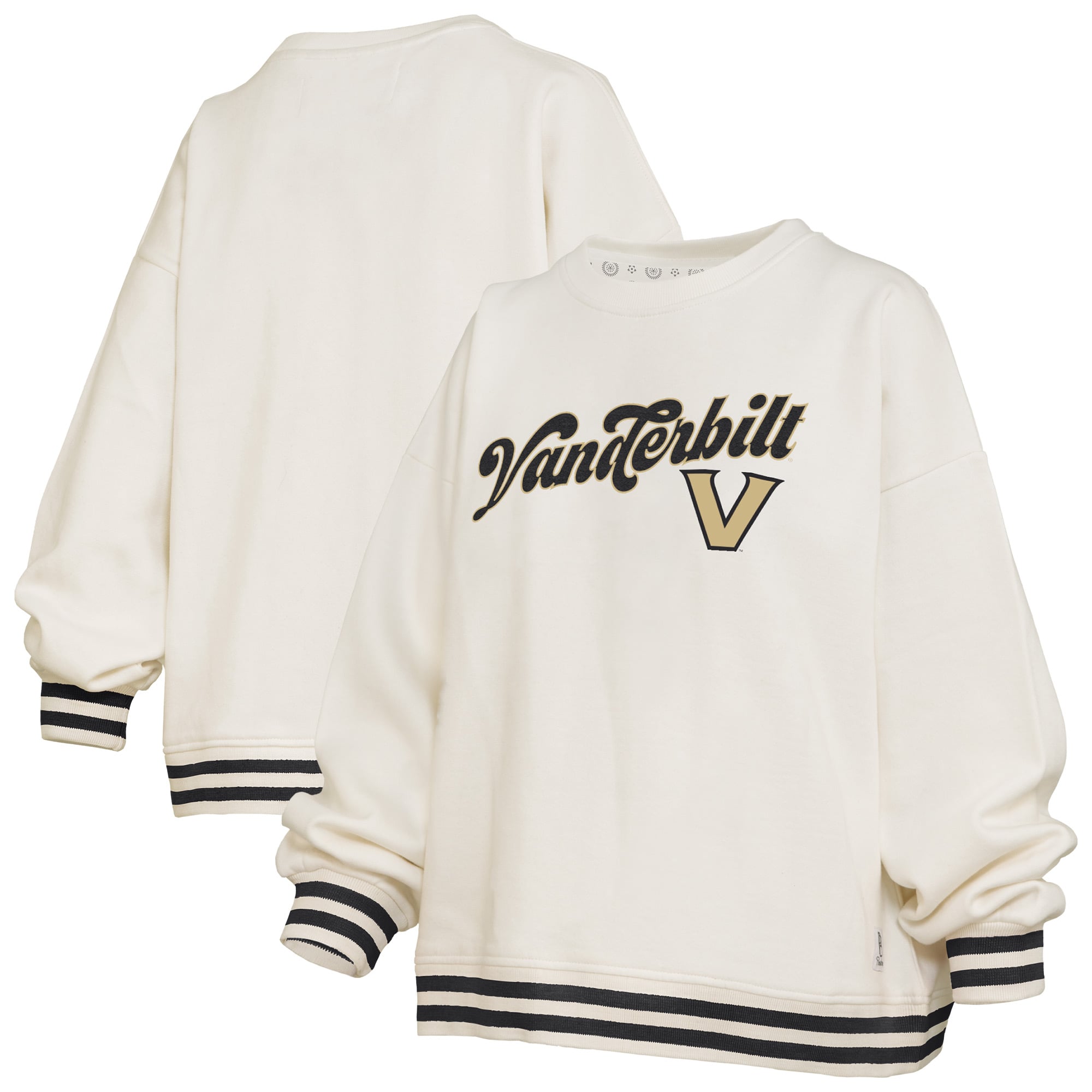 Sweat-shirt côtelé en chenille crème Vanderbilt Commodores Bonanza pour femme, Pressbox