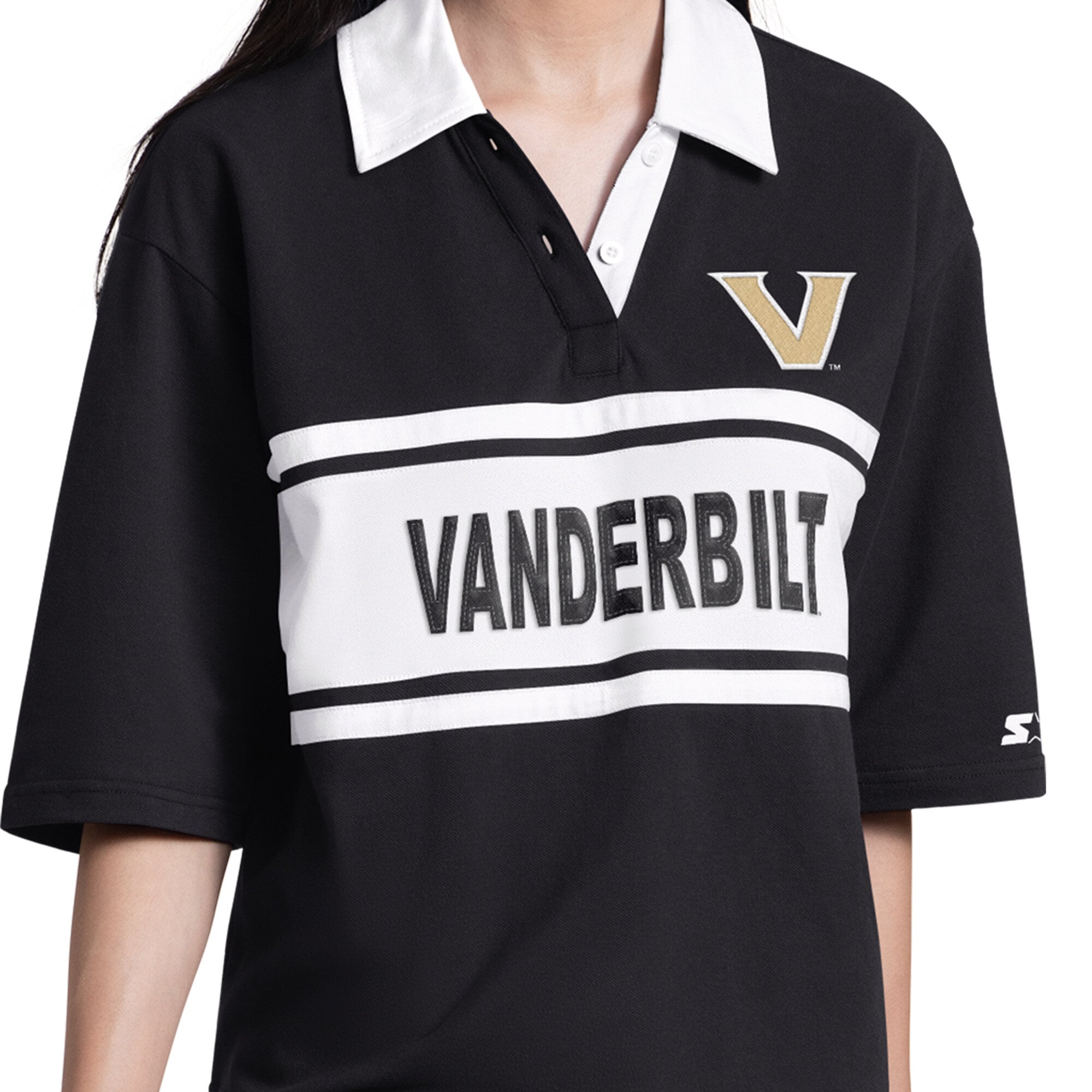 Polo Starter noir pour femme, Vanderbilt Commodores Outfielder