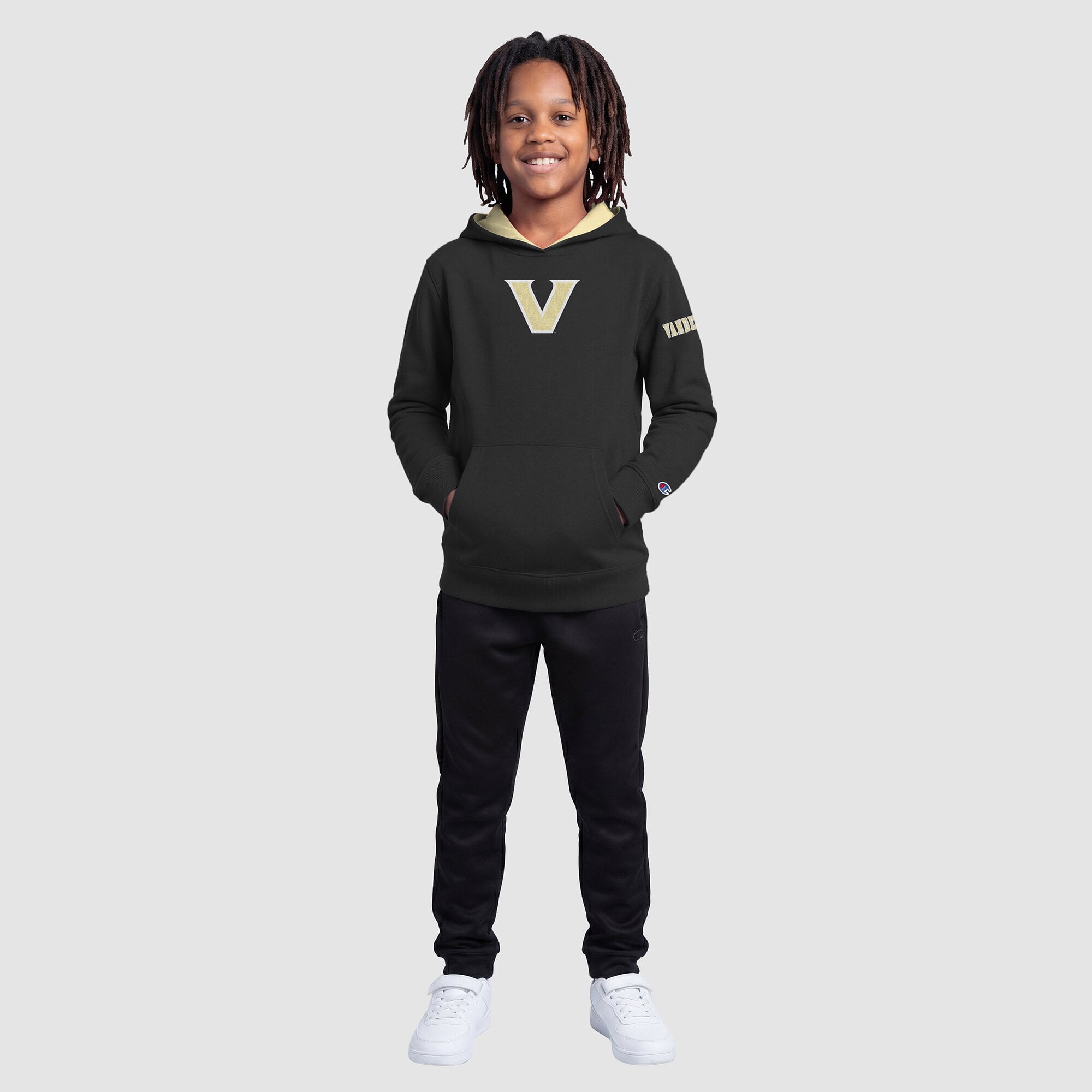 Sweat à capuche en polaire noir Youth Champion Vanderbilt Commodores