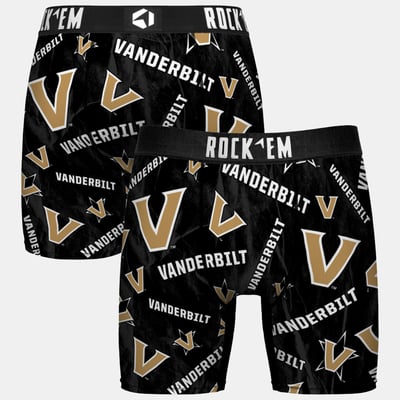  Vanderbilt Commodores Rock Em Youth All Over Logo Boxer Briefs - Black