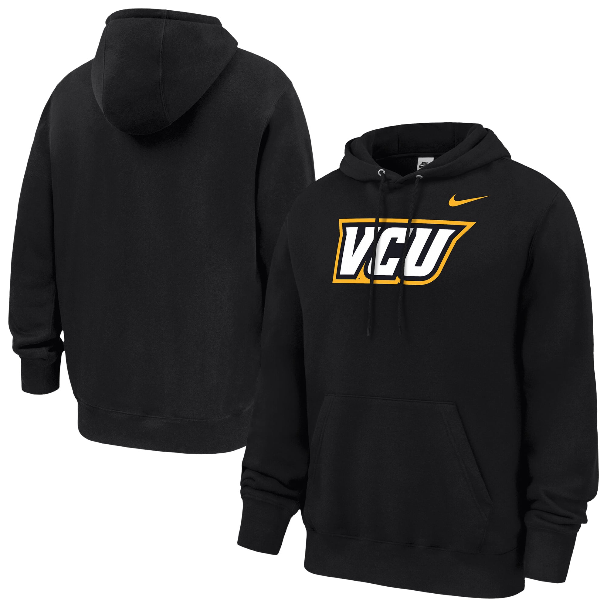 Sweat à capuche en polaire Nike noir VCU Rams Club pour homme