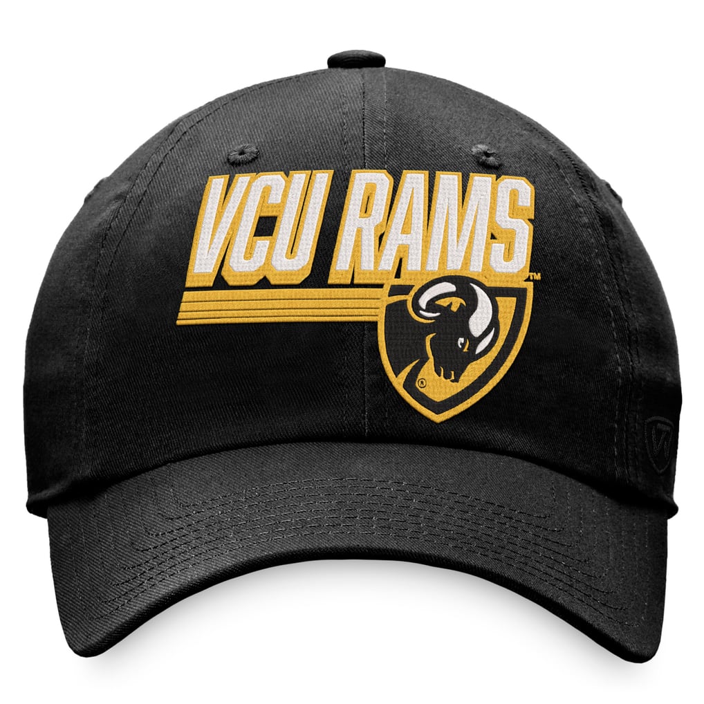 Men's Top of the World Black VCU Rams Slice Adjustable Hat