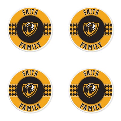 VCU Rams 4" Personalized Circular Coasters 4-Pack Set