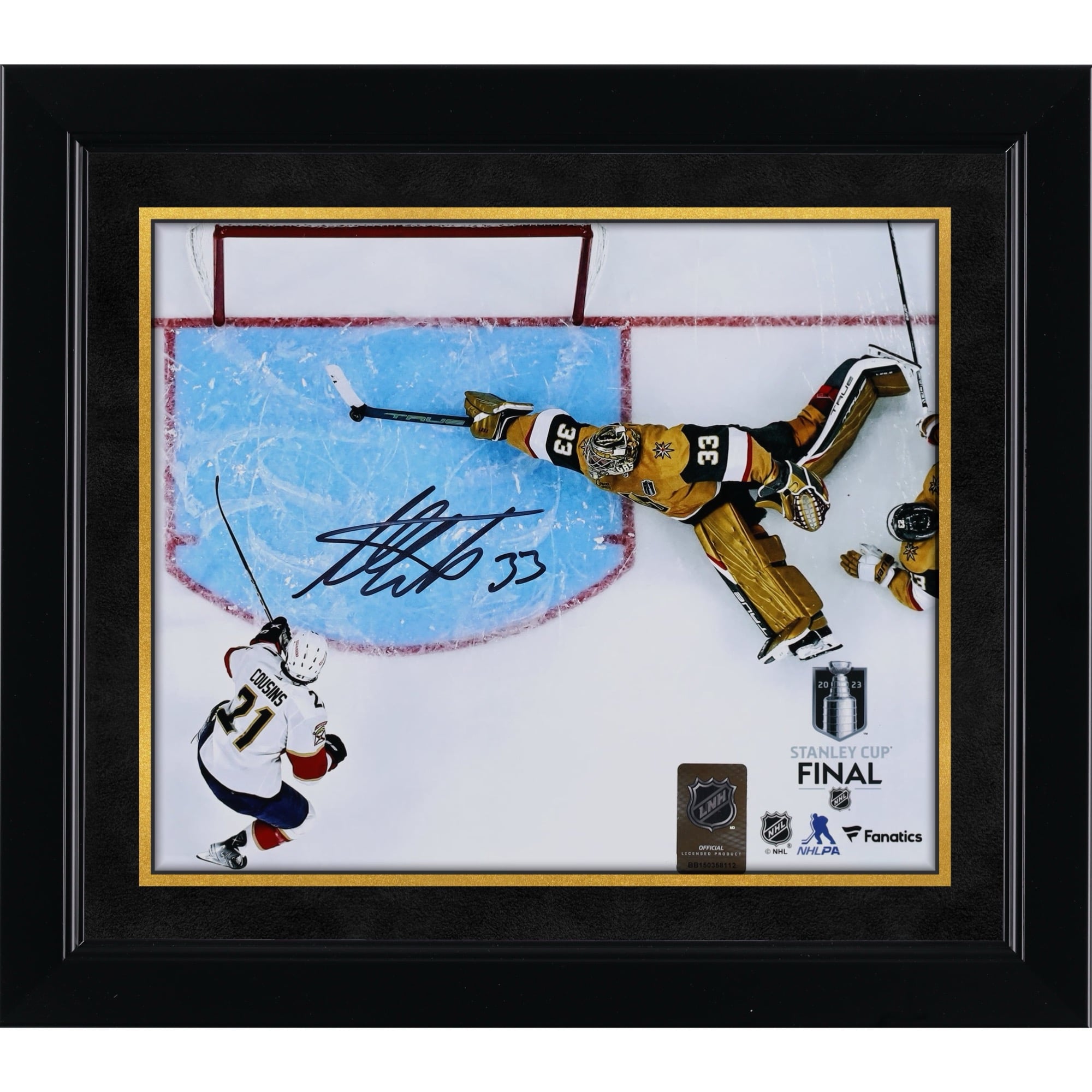 Adin Hill Vegas Golden Knights Autographed 8" x 10" 2023 Stanley Cup Final Game One Save Photograph