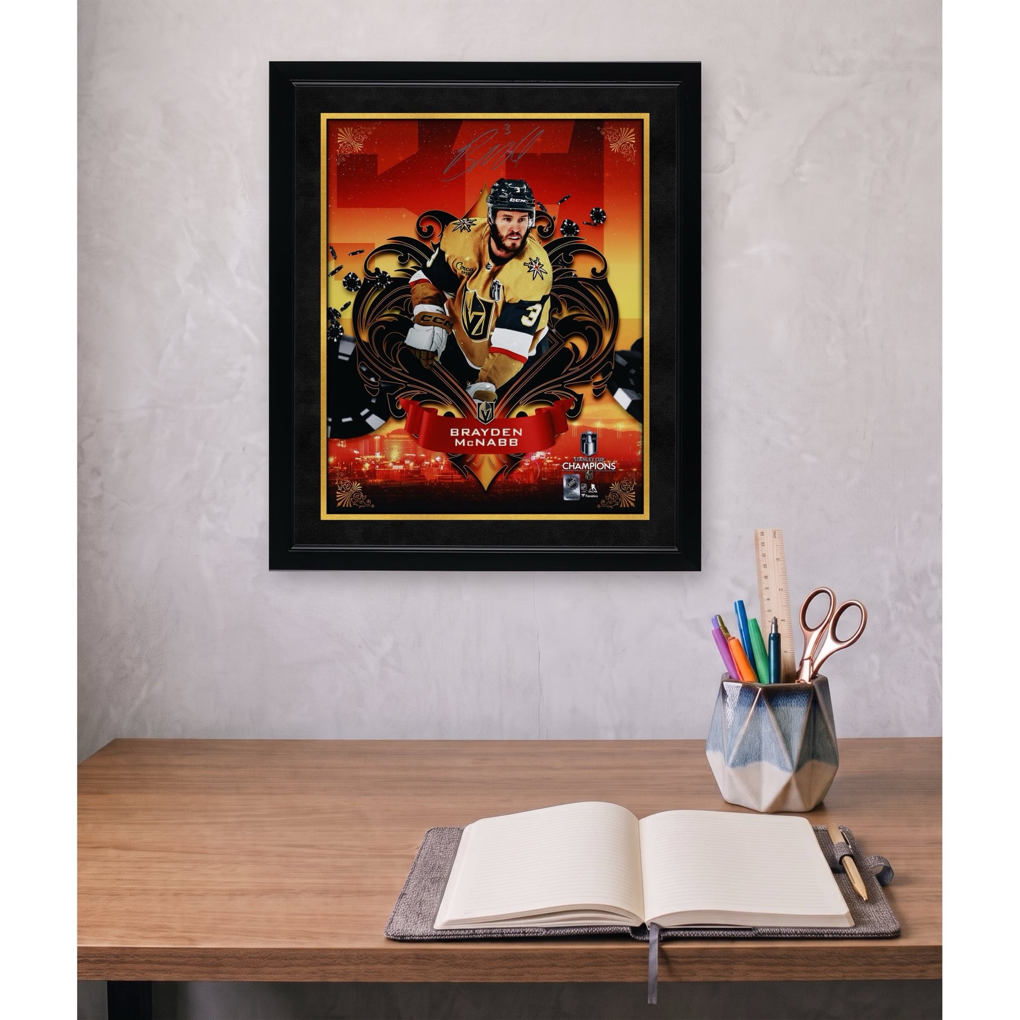 Brayden McNabb Vegas Golden Knights 2023 Stanley Cup Champions Autographed 16" x 20" Misfits Panel Photograph
