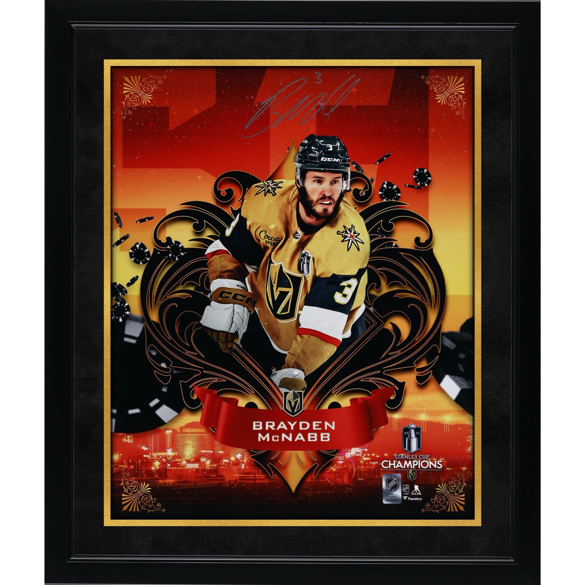 Brayden McNabb Vegas Golden Knights 2023 Stanley Cup Champions Autographed 16" x 20" Misfits Panel Photograph