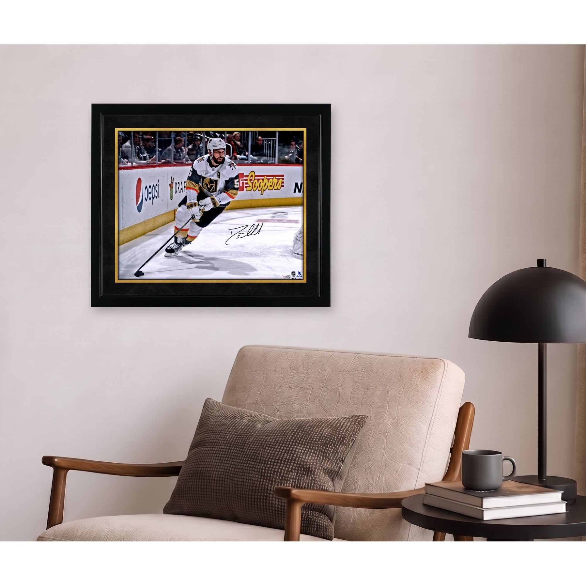 Deryk Engelland Vegas Golden Knights Autographed 16" x 20" White Jersey Skating Photograph