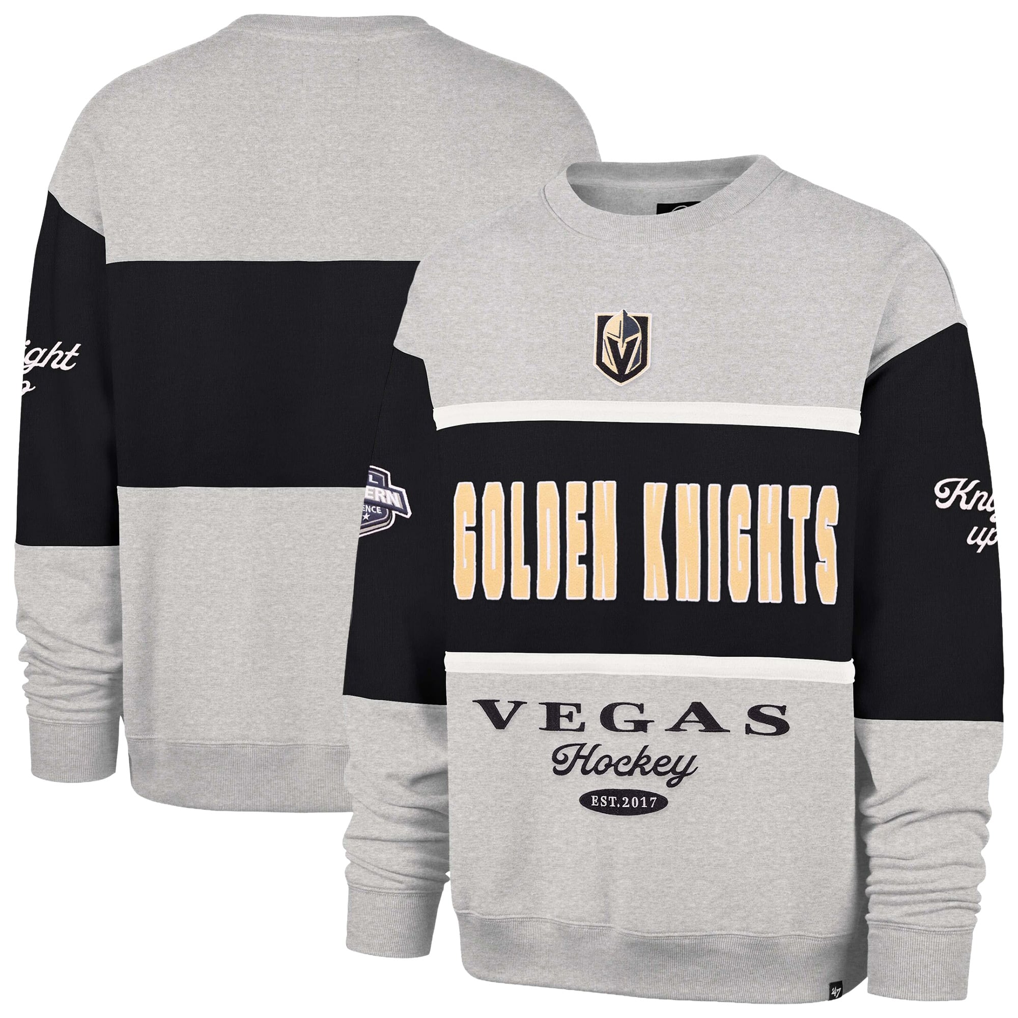 Sweat-shirt à col rond gris Vegas Golden Knights automne Maximilist pour homme « 47 »