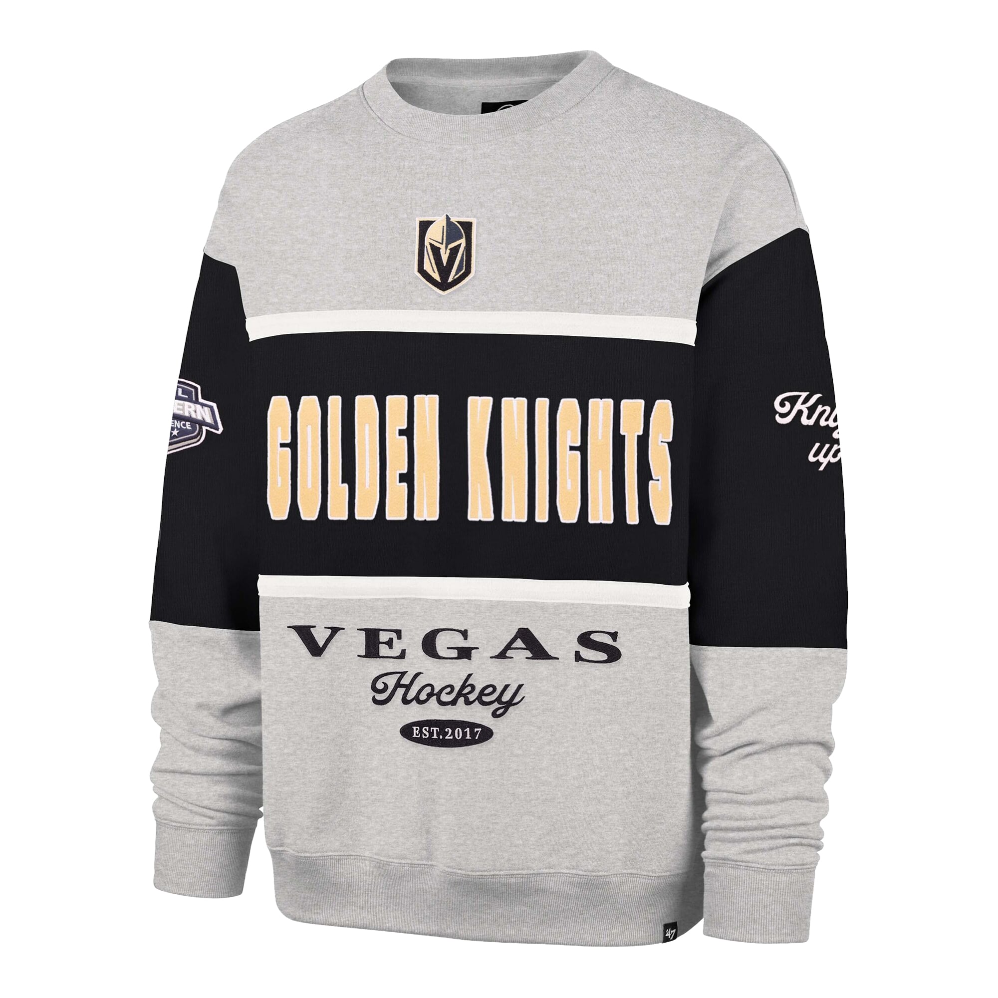 Sweat-shirt à col rond gris Vegas Golden Knights automne Maximilist pour homme « 47 »