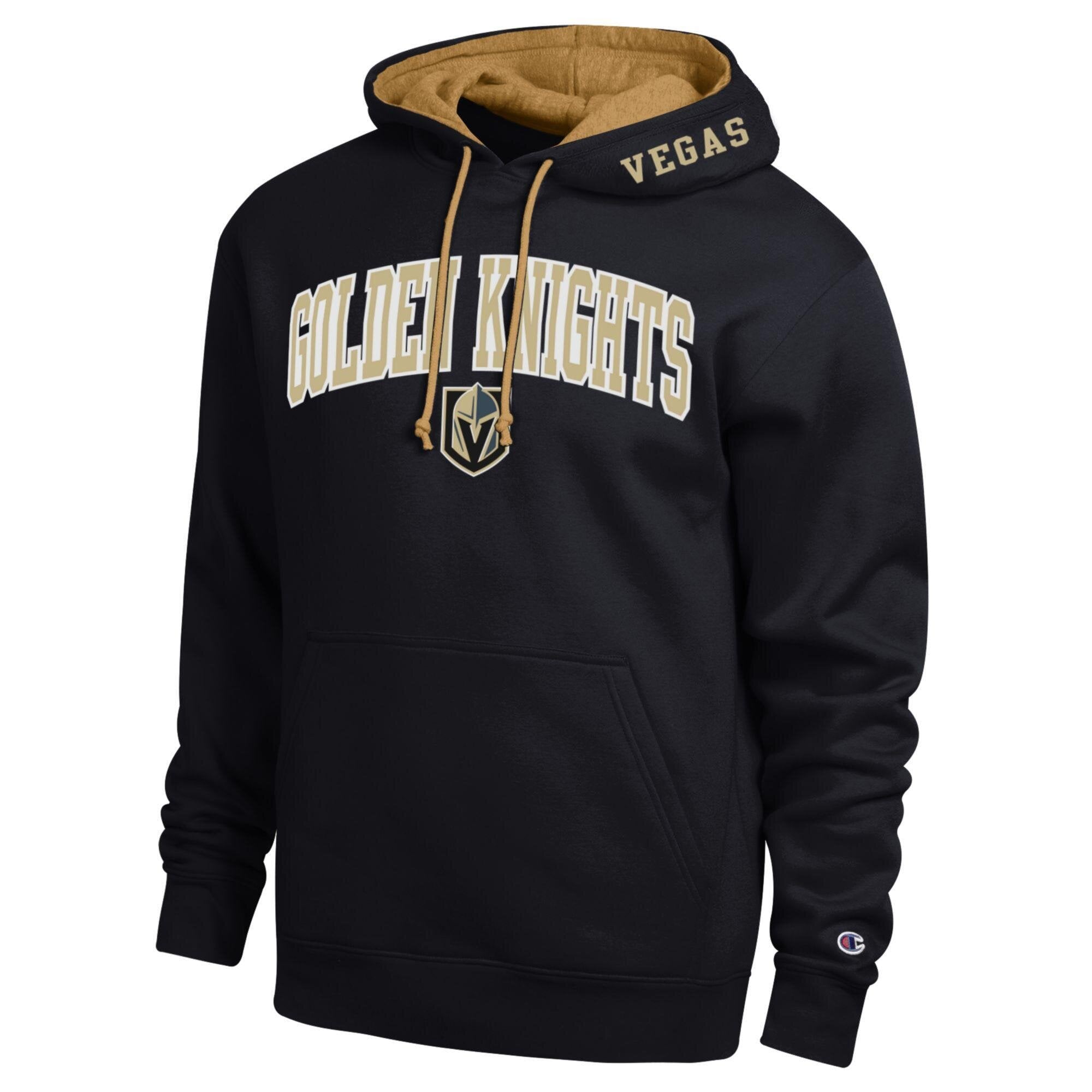 Men's Champion Black Vegas Golden Knights Contrast Hoodie