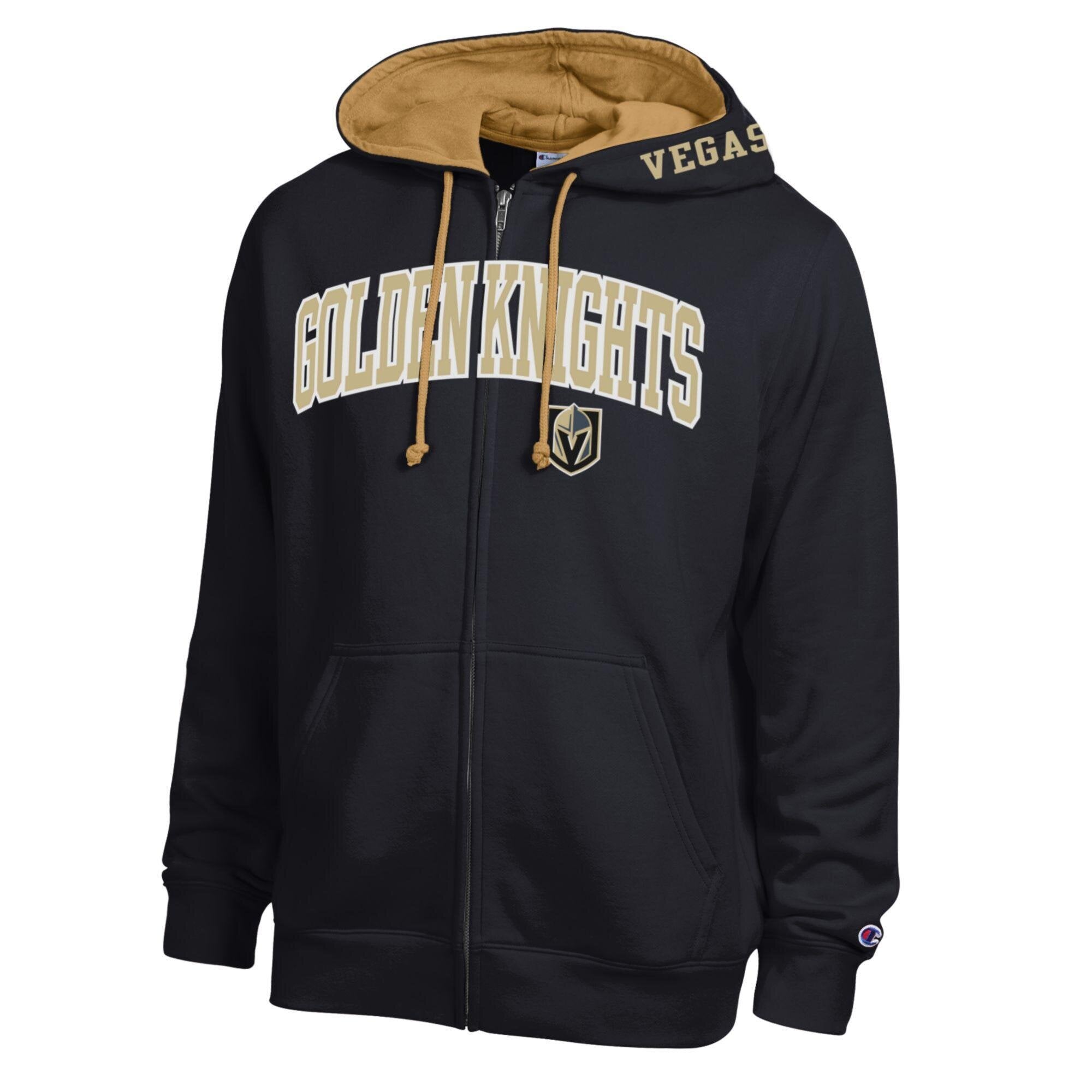 Sweat à capuche zippé Champion noir Vegas Golden Knights pour homme
