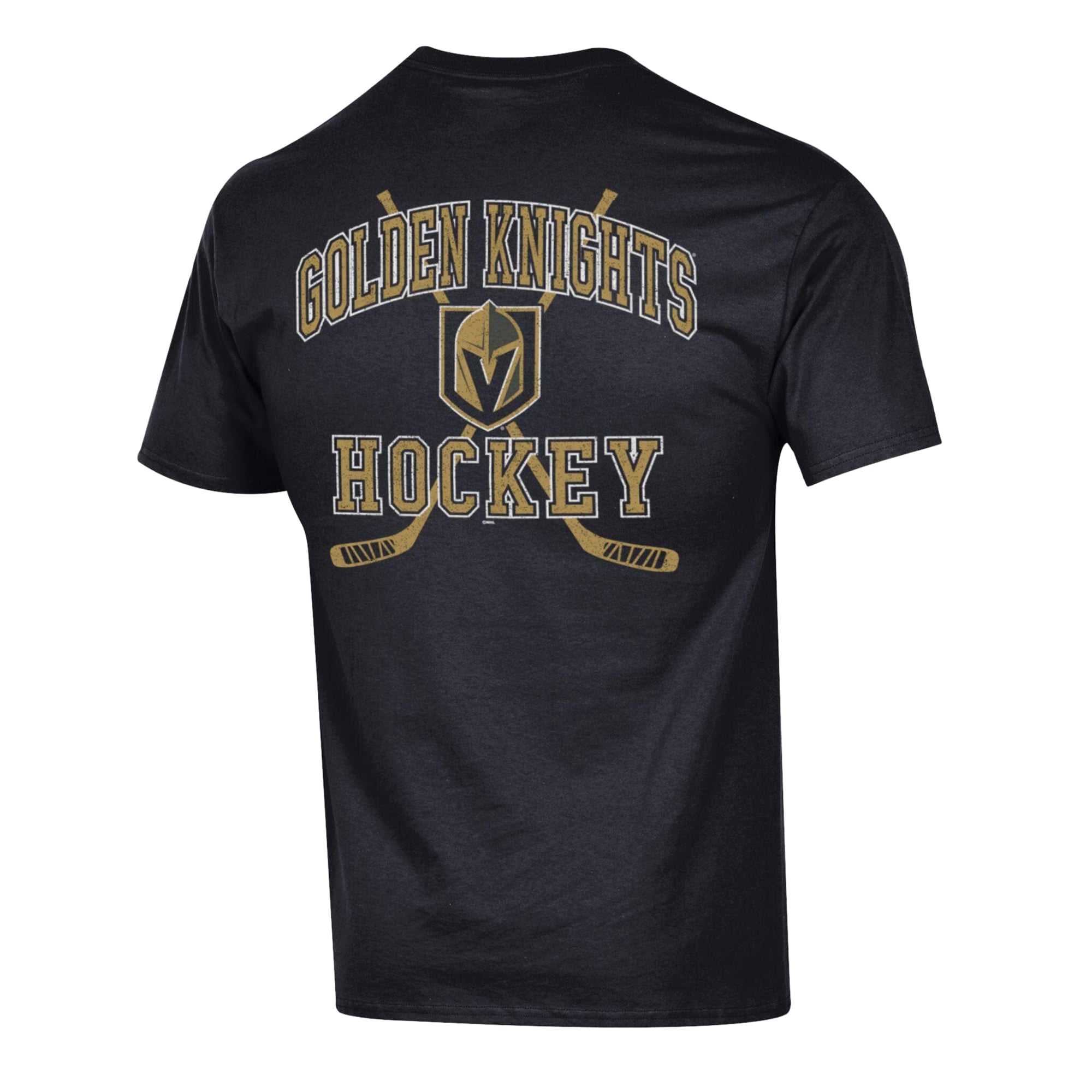 Men's Champion Black Vegas Golden Knights Stick With It Jersey T-Shirt