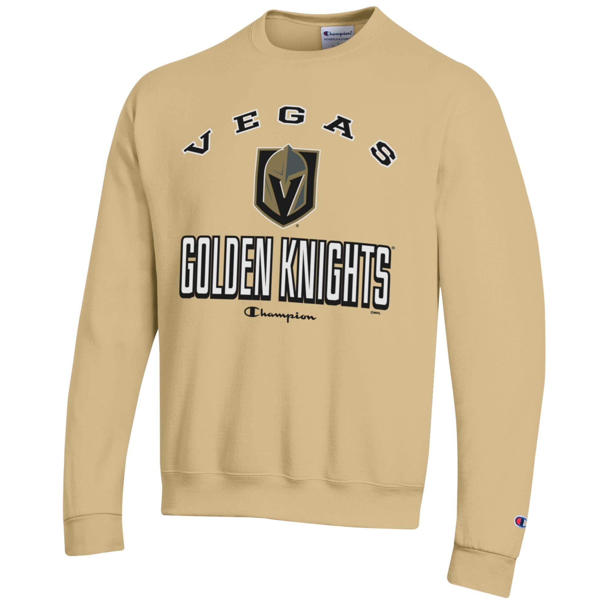 Sweat-shirt à col rond Champion jaune Vegas Golden Knights Eco Powerblend pour homme