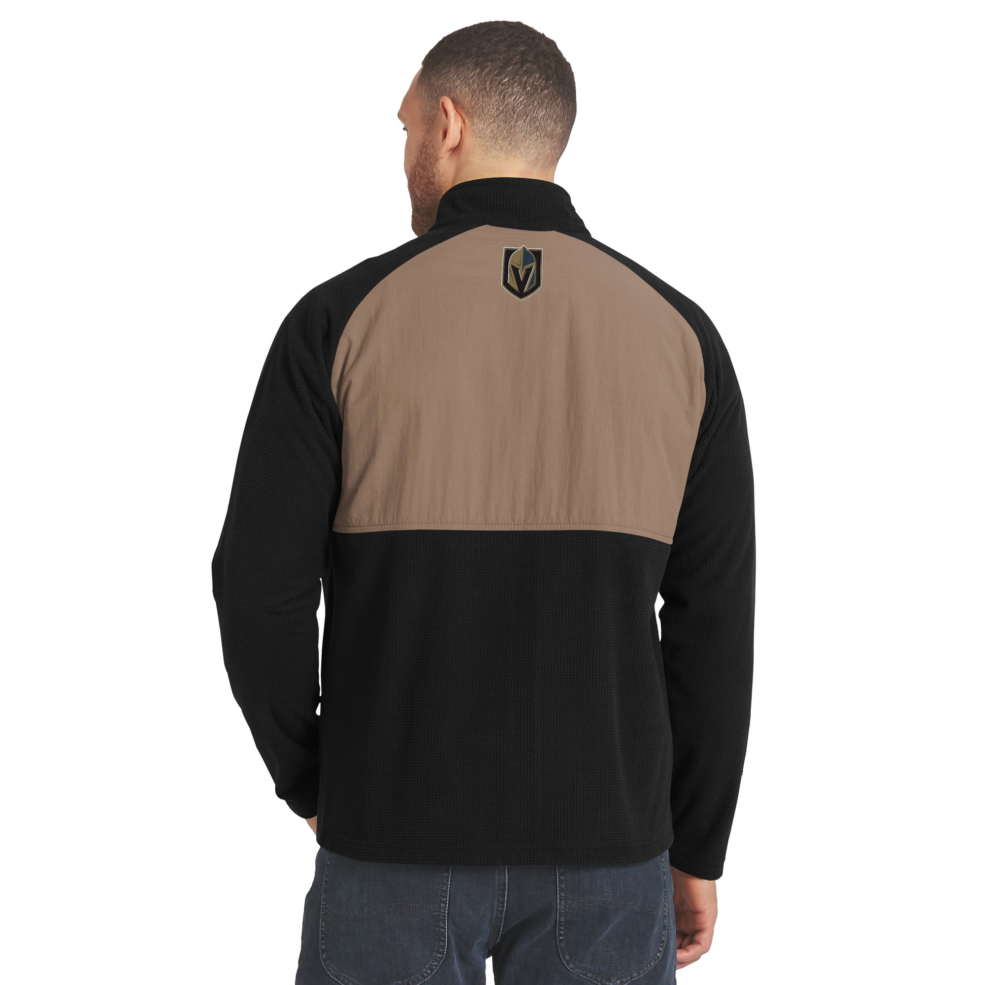Veste raglan zippée intégrale noire et beige Vegas Golden Knights de la collection Darius Rucker pour homme par Fanatics