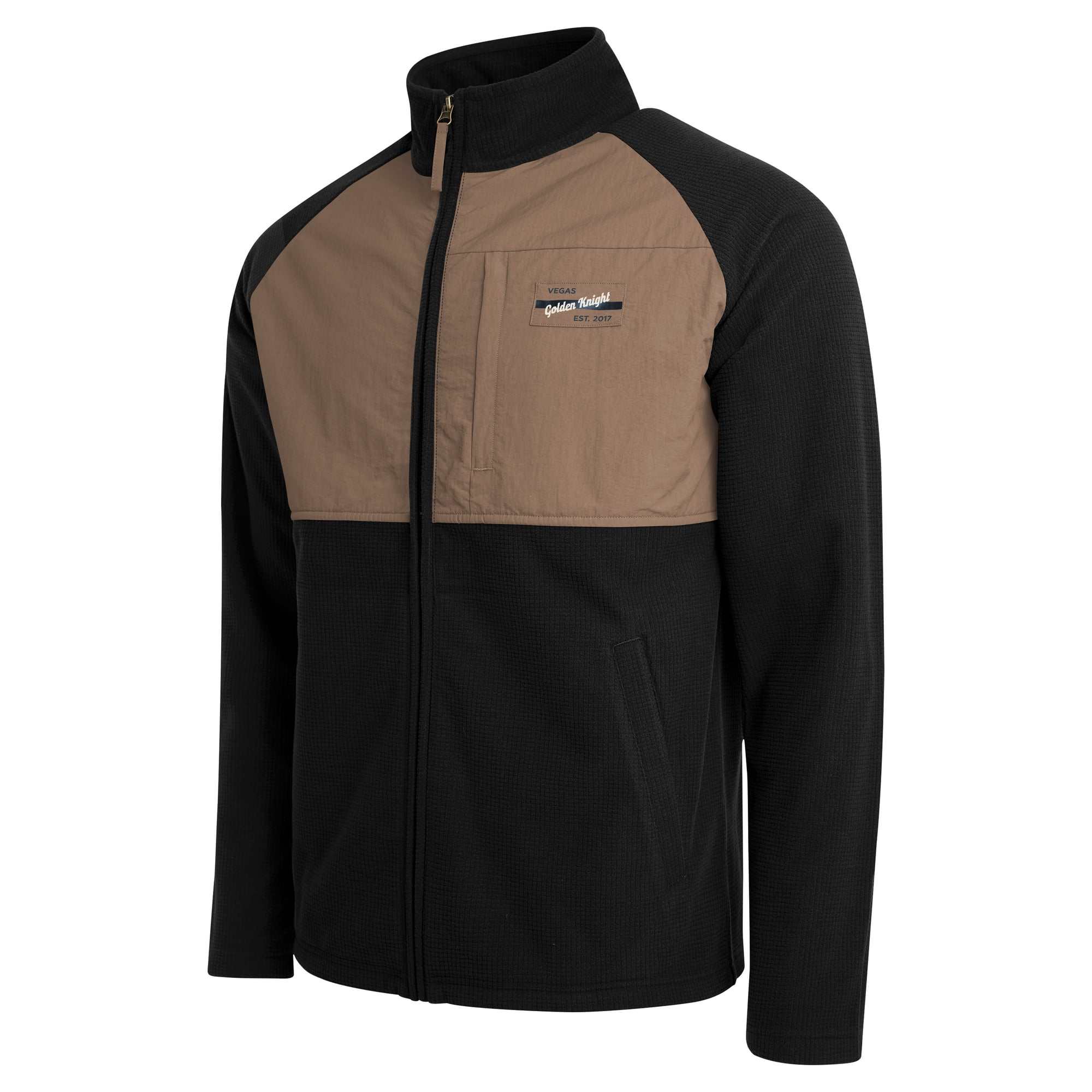 Veste raglan zippée intégrale noire et beige Vegas Golden Knights de la collection Darius Rucker pour homme par Fanatics