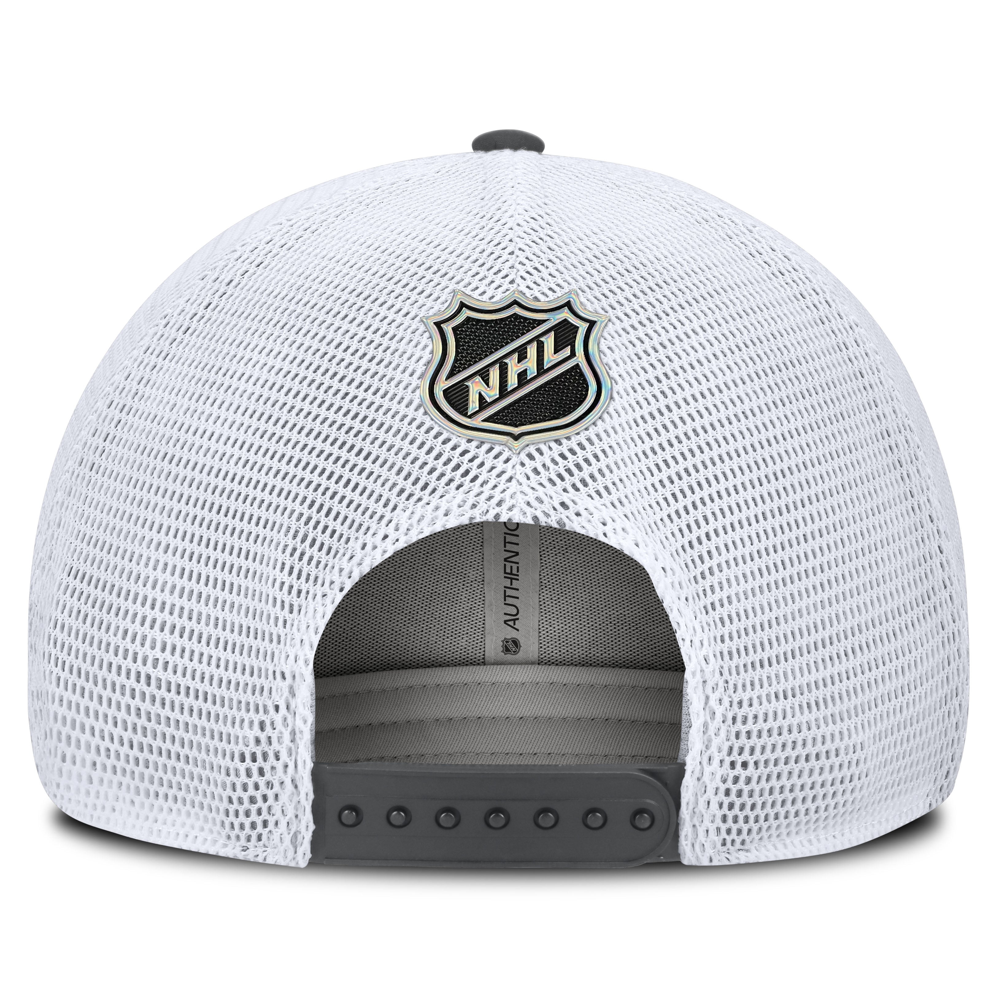 Men's Fanatics Charcoal Vegas Golden Knights Authentic Pro Rink Boxed Logo Trucker Hat