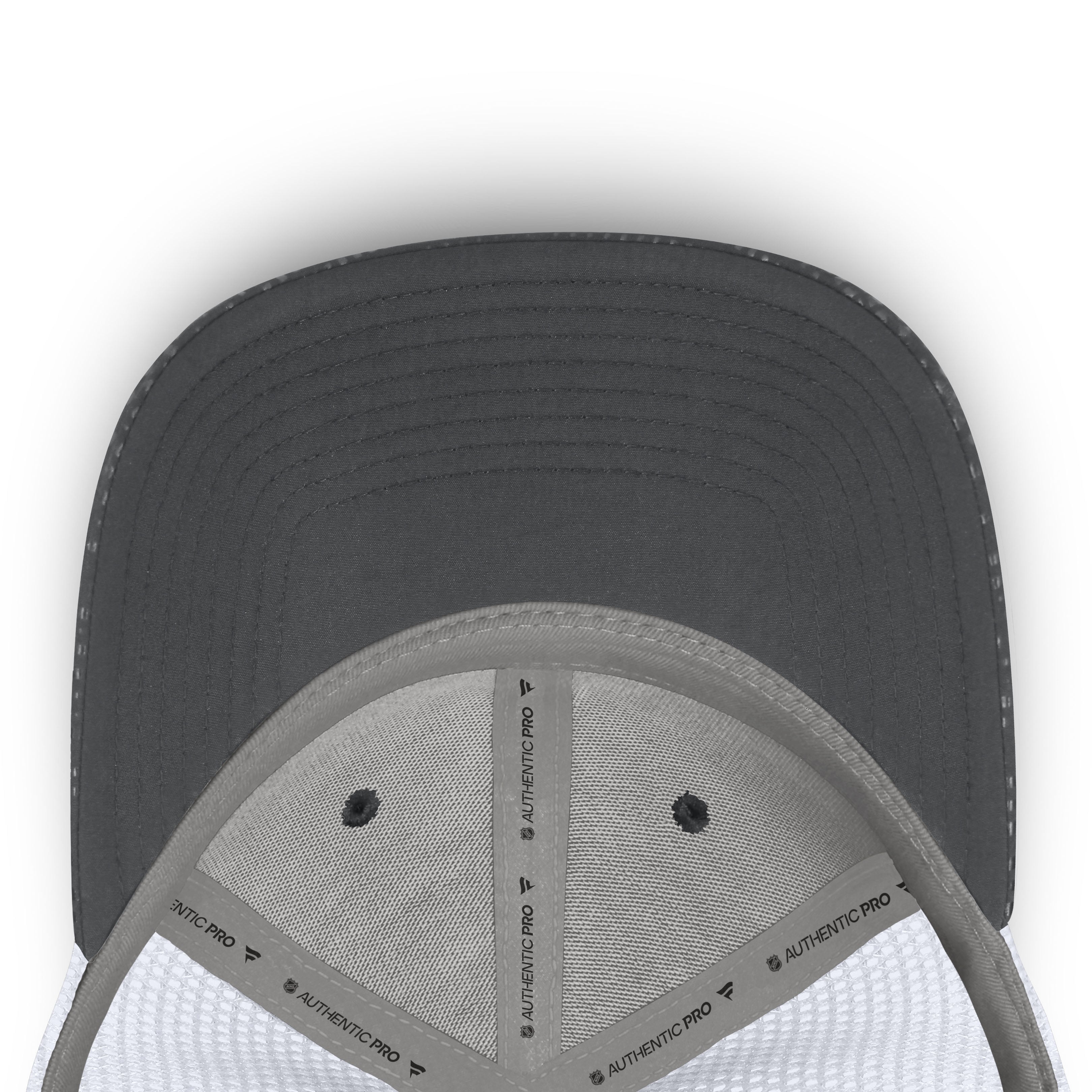 Men's Fanatics Charcoal Vegas Golden Knights Authentic Pro Rink Boxed Logo Trucker Hat