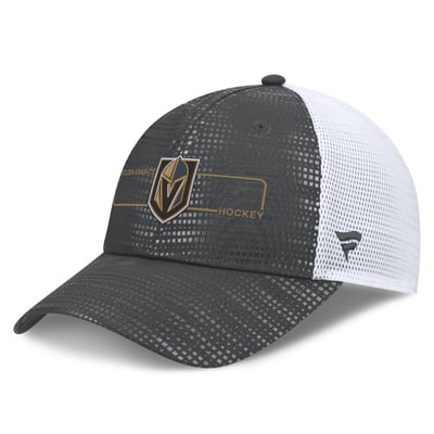 Men's Vegas Golden Knights Fanatics Charcoal Authentic Pro Rink Boxed Logo Trucker Hat