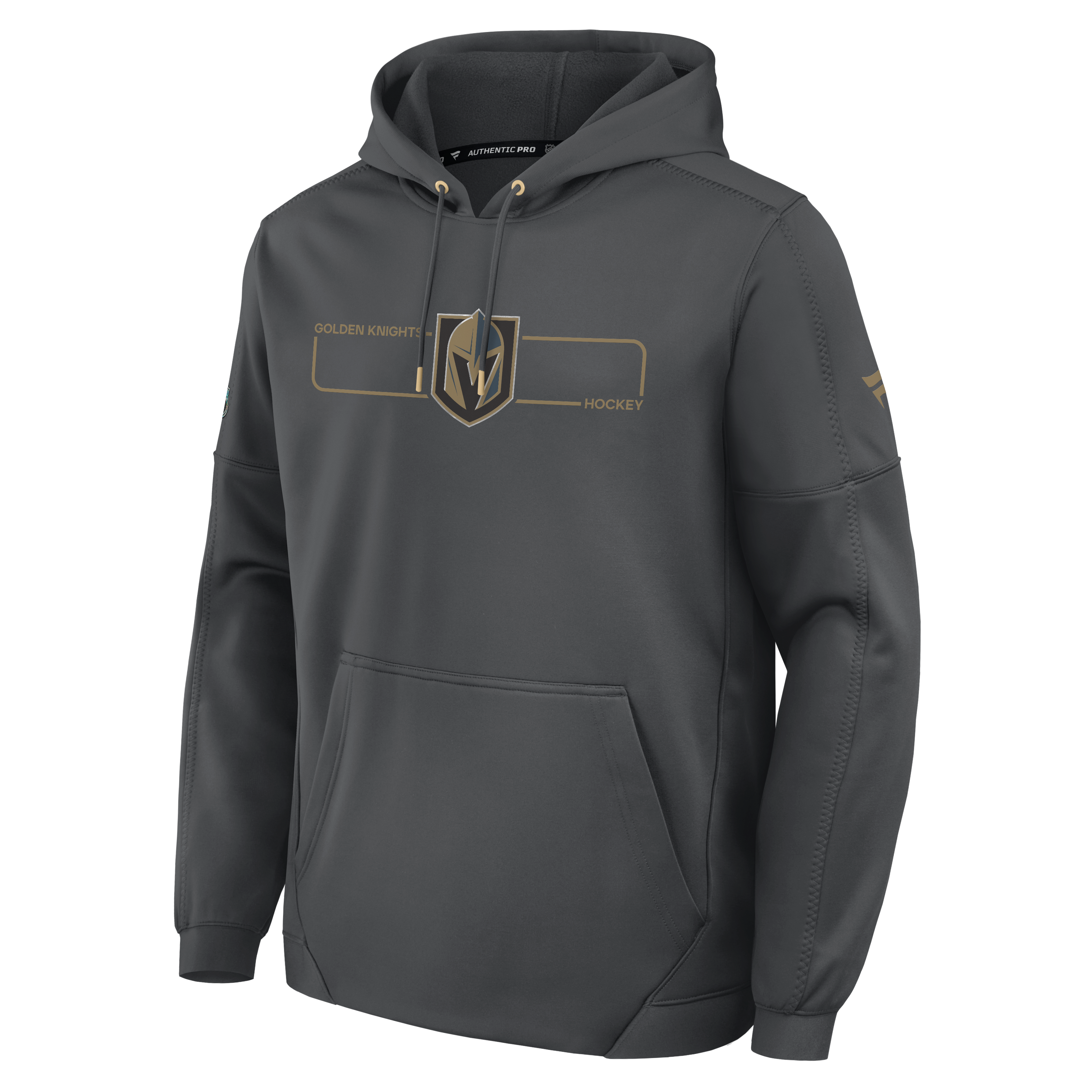 Men's Fanatics Charcoal Vegas Golden Knights Authentic Pro Rink Fleece Pullover Hoodie