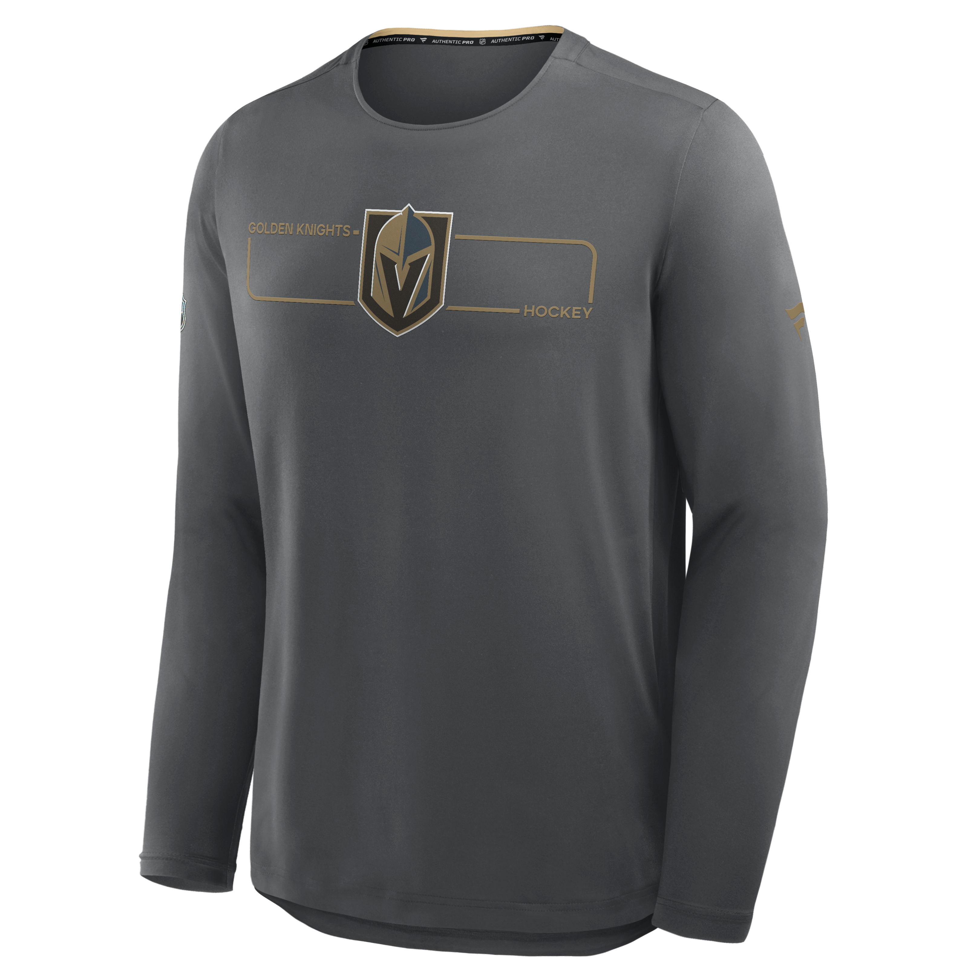 Men's Fanatics Charcoal Vegas Golden Knights Authentic Pro Rink Tech Long Sleeve T-Shirt