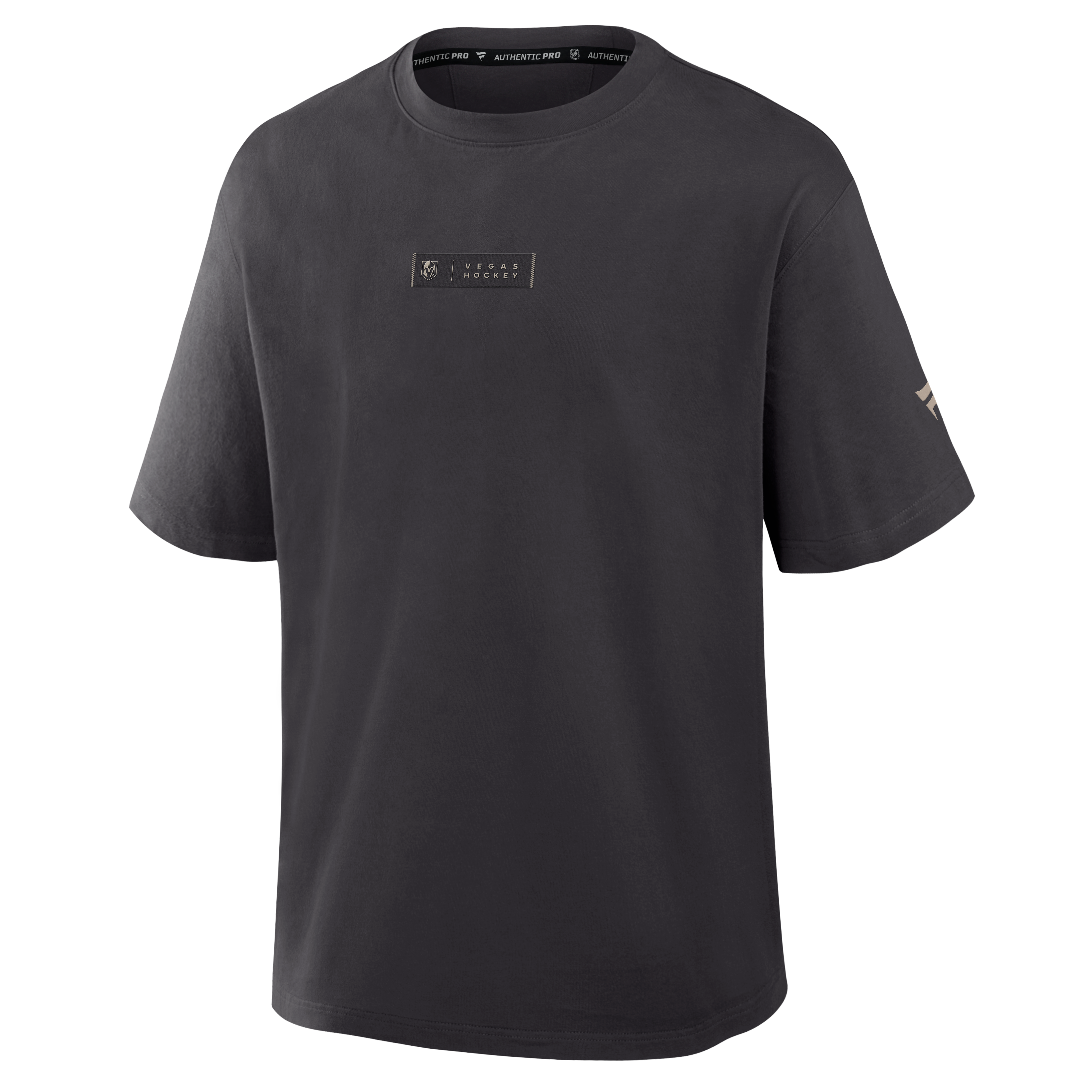 Men's Fanatics Charcoal Vegas Golden Knights Authentic Pro Road Heavyweight T-Shirt