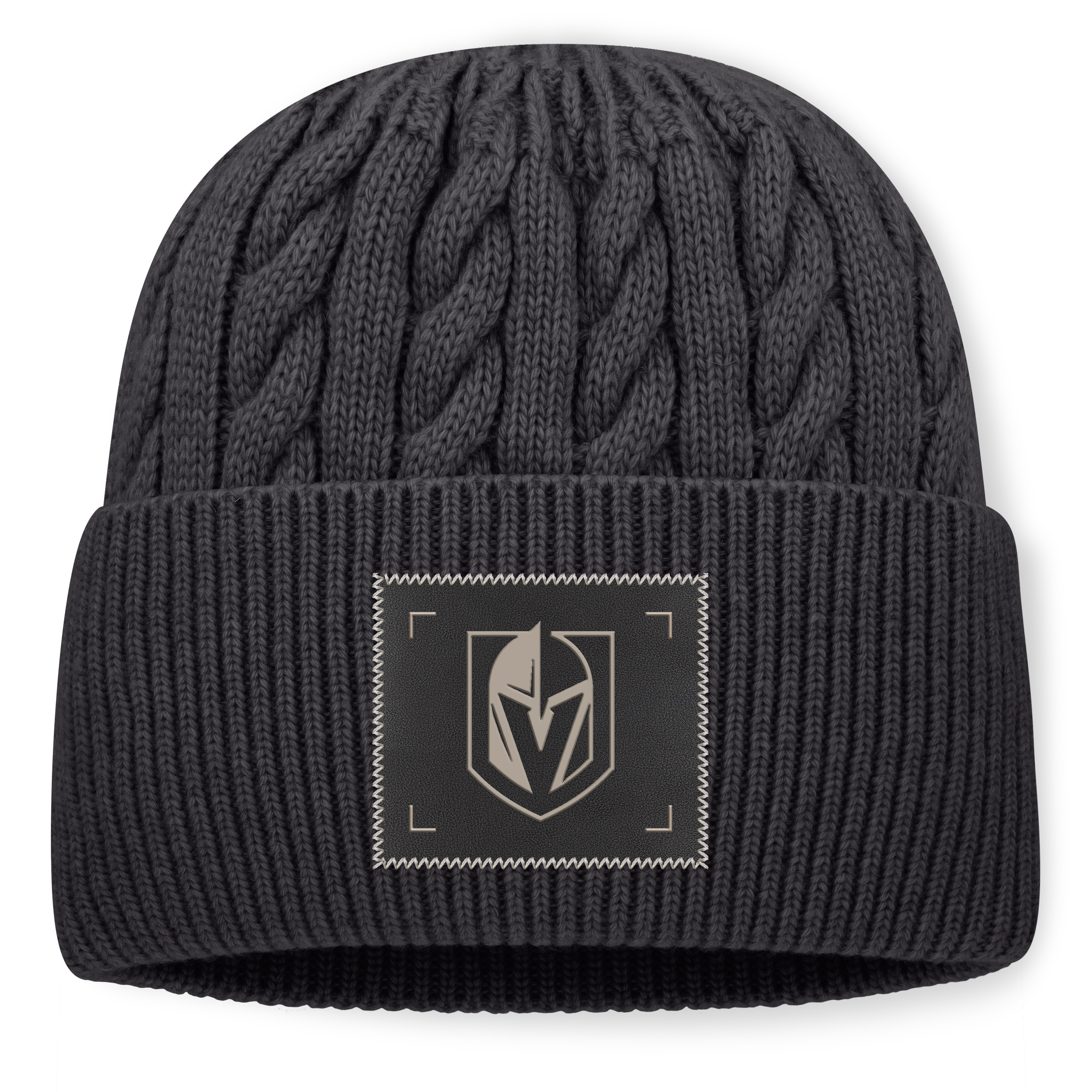 Men's Fanatics Charcoal Vegas Golden Knights Authentic Pro Road Oversized Cuffed Knit Hat
