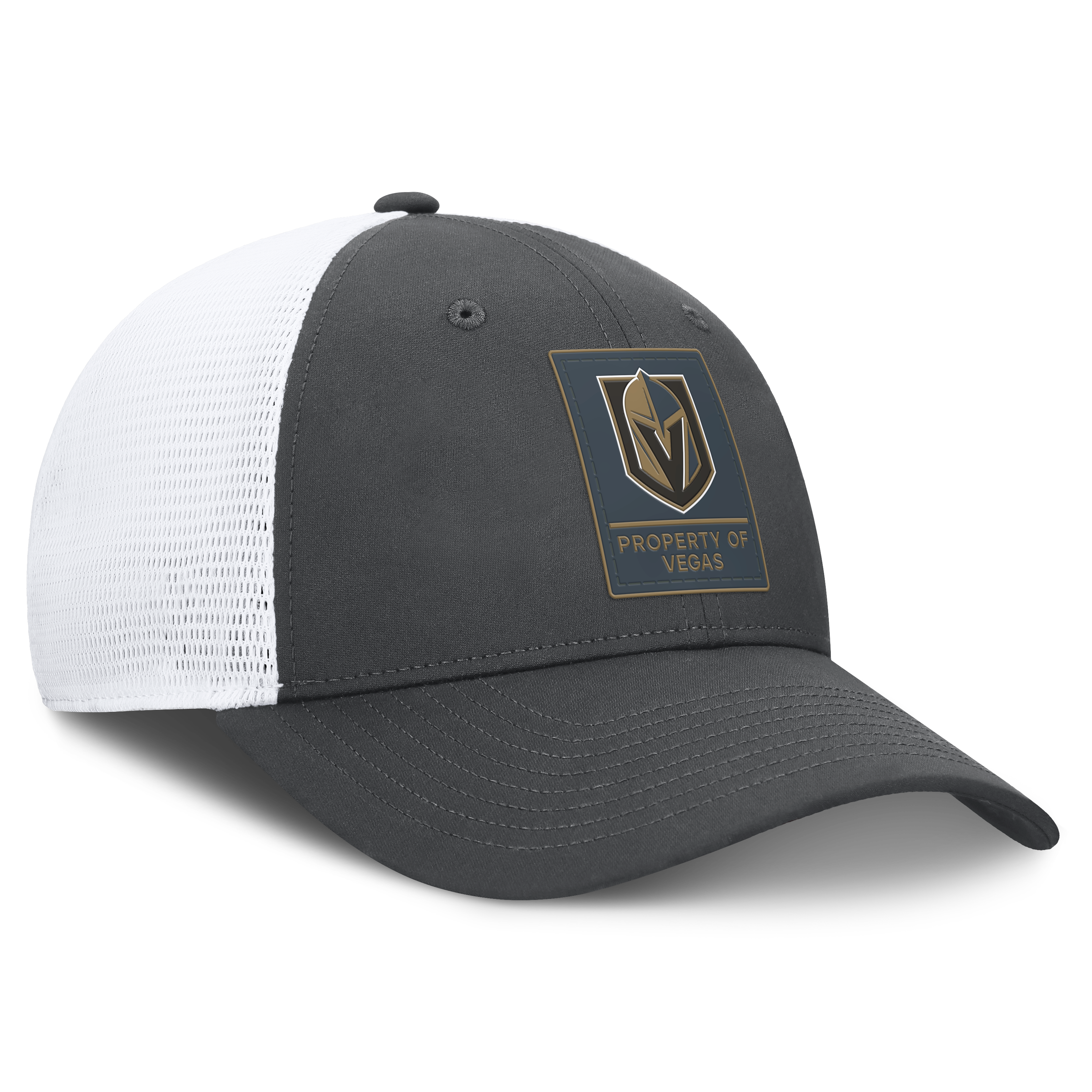 Men's Fanatics Charcoal Vegas Golden Knights Authentic Pro Train Adjustable Meshback Hat