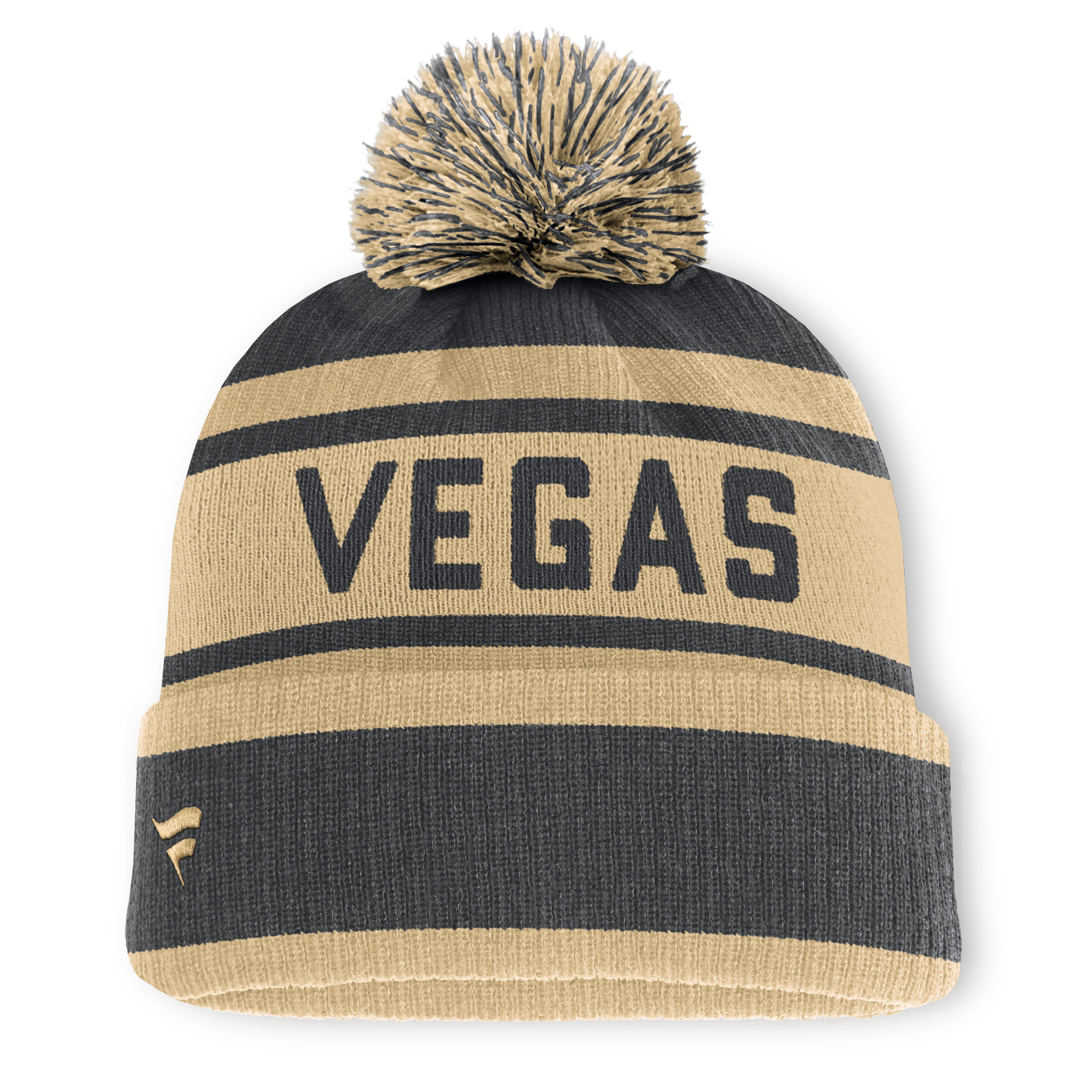 Men's Fanatics Charcoal/Gold Vegas Golden Knights Fundamental Cuffed Knit Hat with Pom