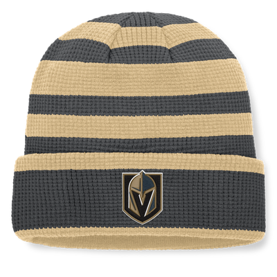 Men's Vegas Golden Knights Fanatics Charcoal/Gold Fundamental Steady Cuffed Knit Hat