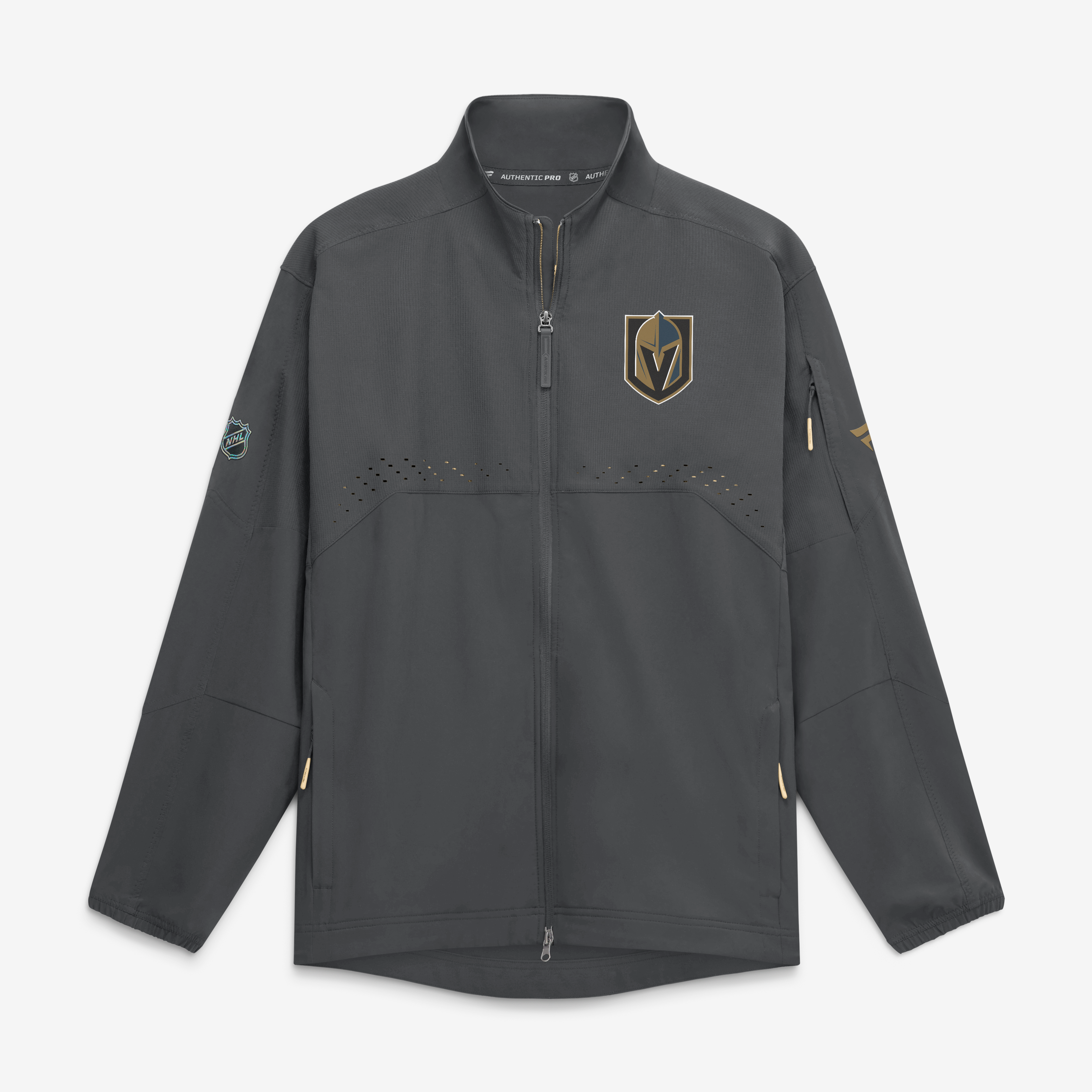Men's Fanatics Gray Vegas Golden Knights Authentic Pro Rink Coaches Jacket