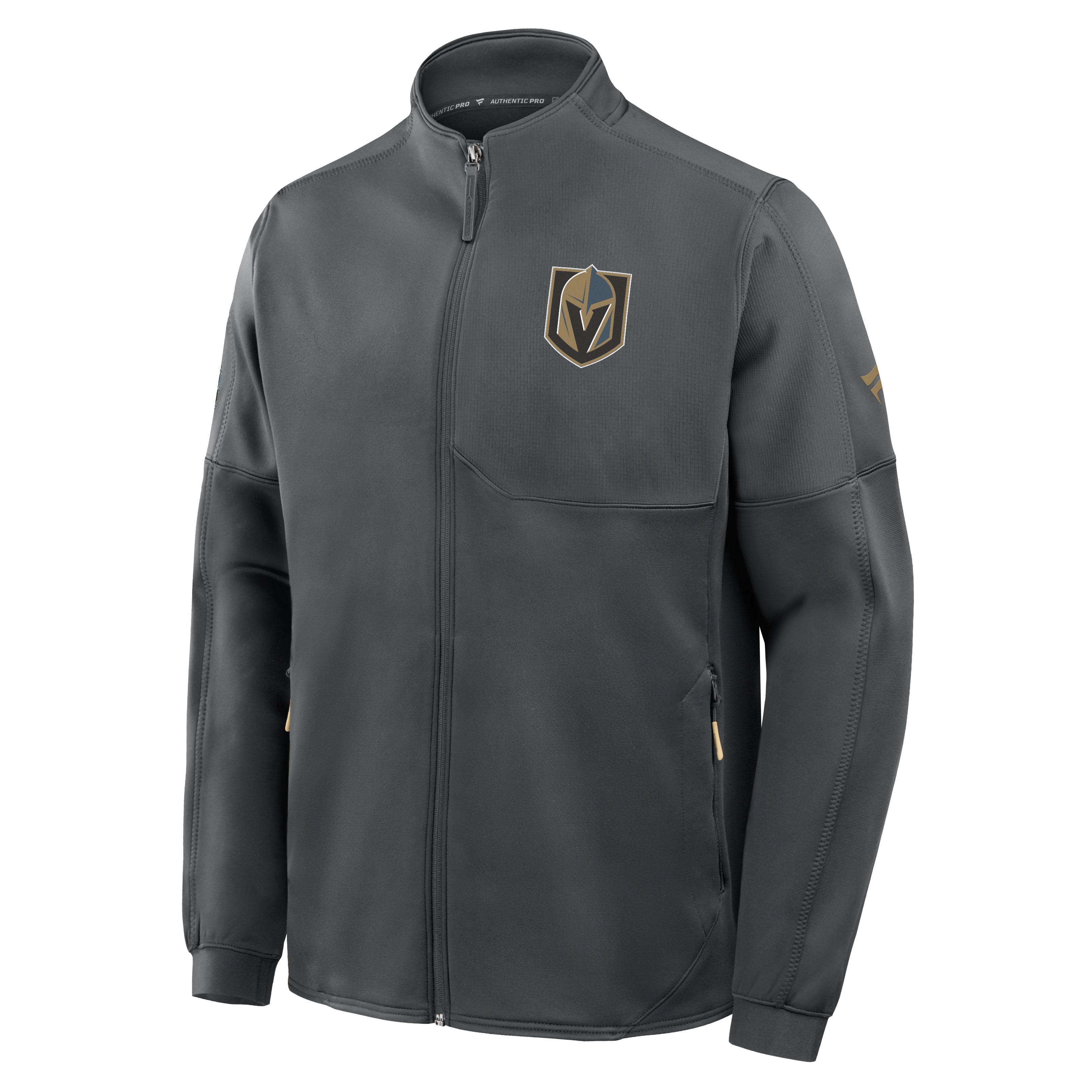 Men's Fanatics Gray Vegas Golden Knights Authentic Pro Rink Fleece Full-Zip Jacket